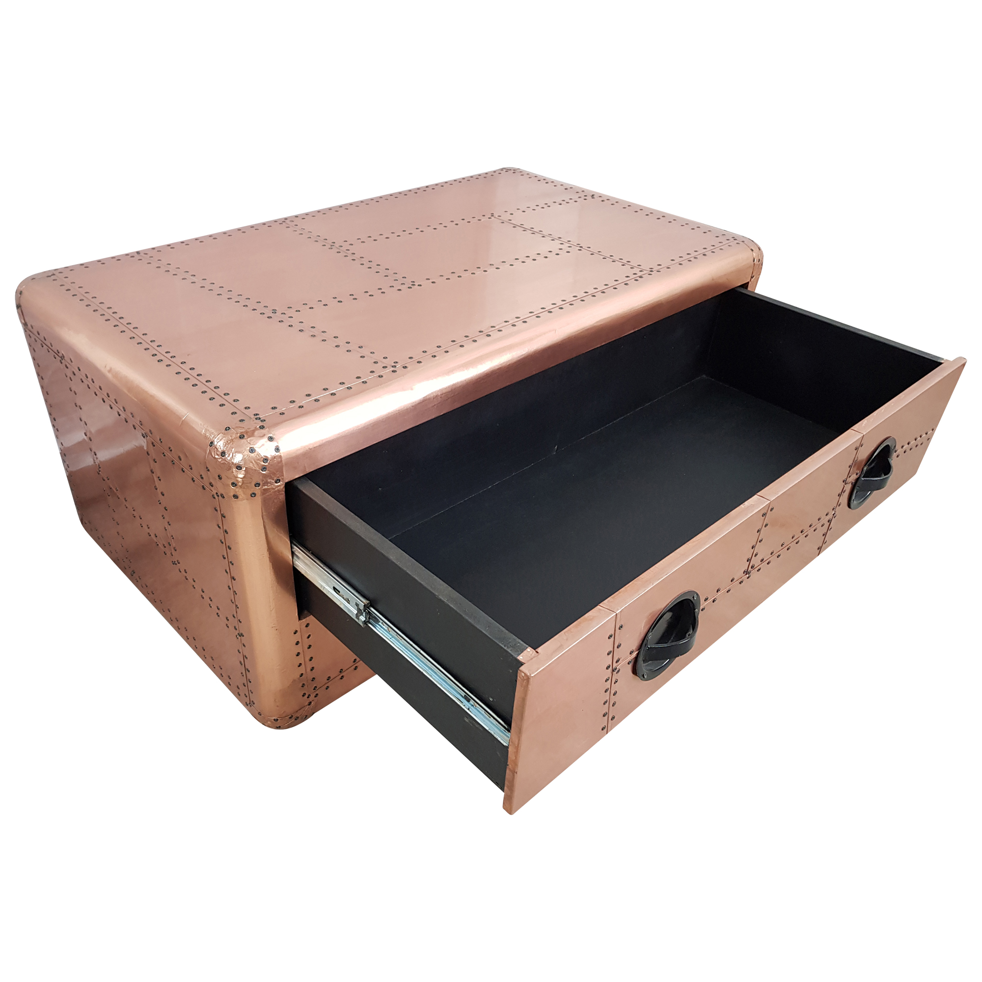 Couchtisch Wohnzimmertisch Aviator Sofatisch Loungetisch Kupfer-Fahrbig Design