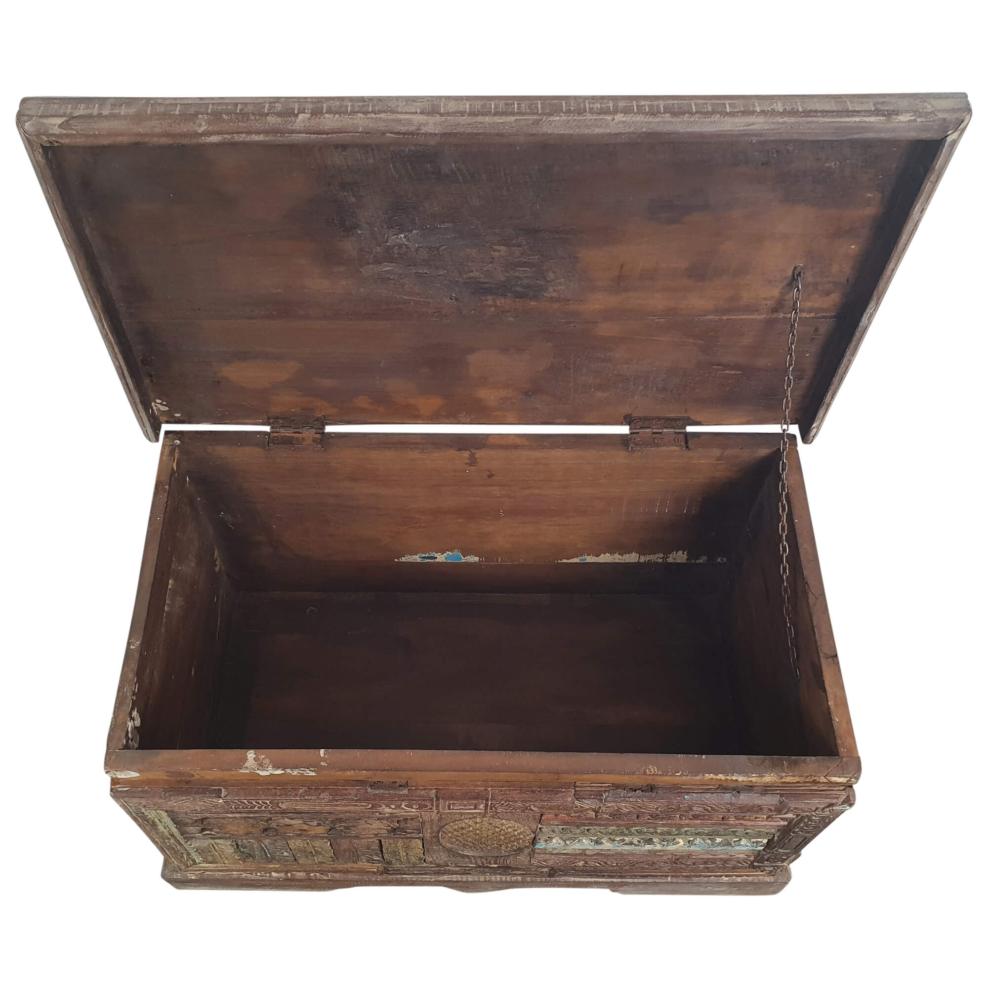 Truhe Kiste Holztruhe Box Massiv Hochbeinig Kassette Kolonial Handarbeit Unikat