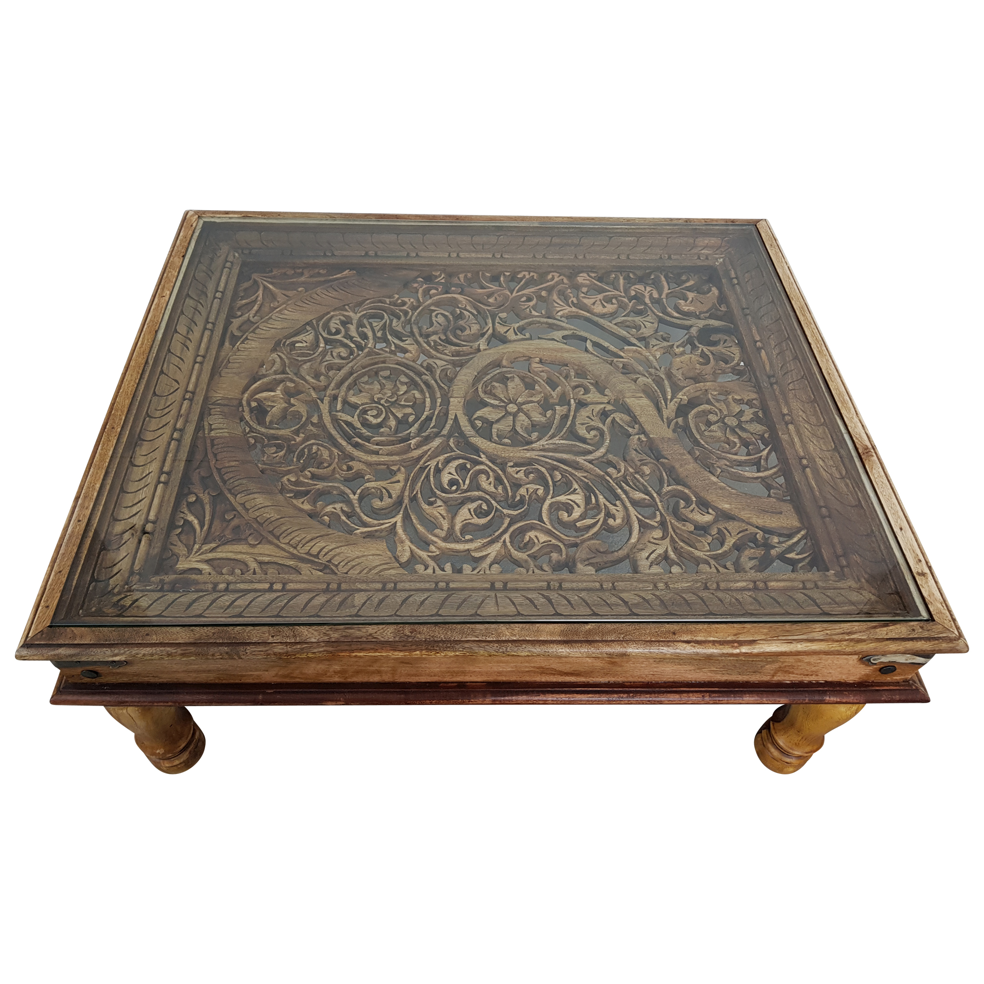 Couchtisch Wohnzimmertisch 110x90 Indischer Bajot Orientalischer Orient Tisch
