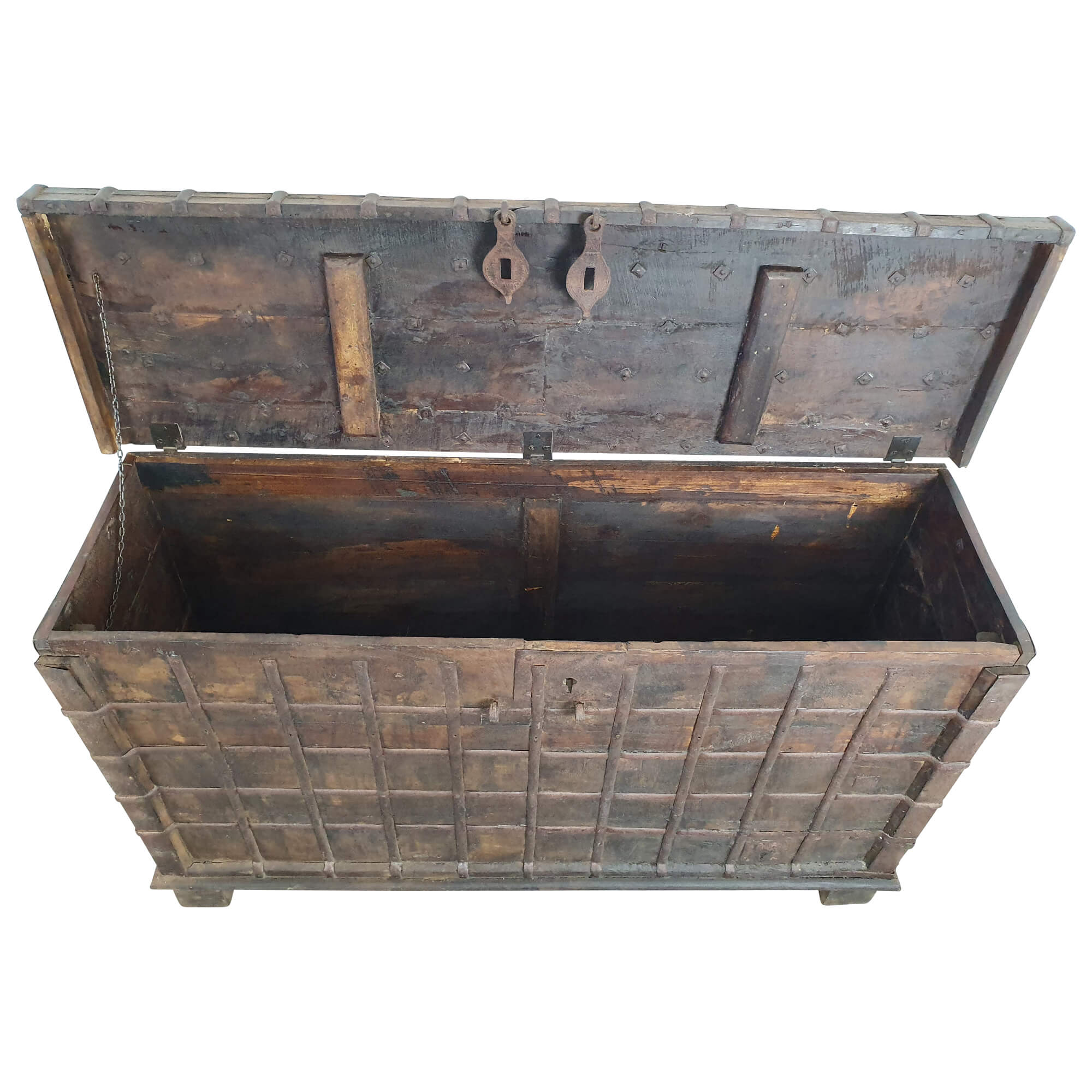 Große Holztruhe Truhe Hochzeitstruhe Vintage Massivholz Altholz Antik Unikat 6