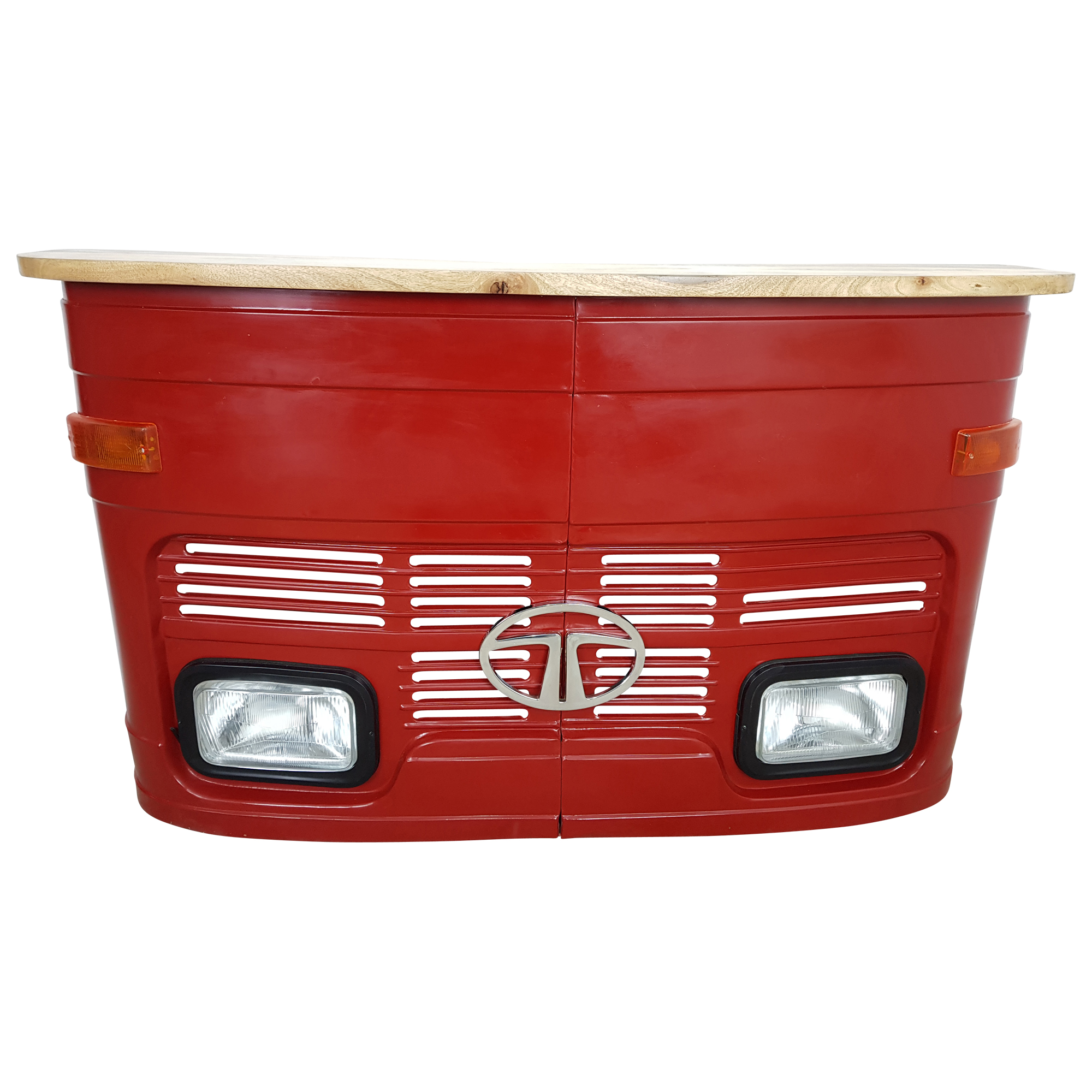 Theke Empfangstresen LKW Bar Tresen Tata klein rot Vintage Design Empfangstheke Metall Anrichte