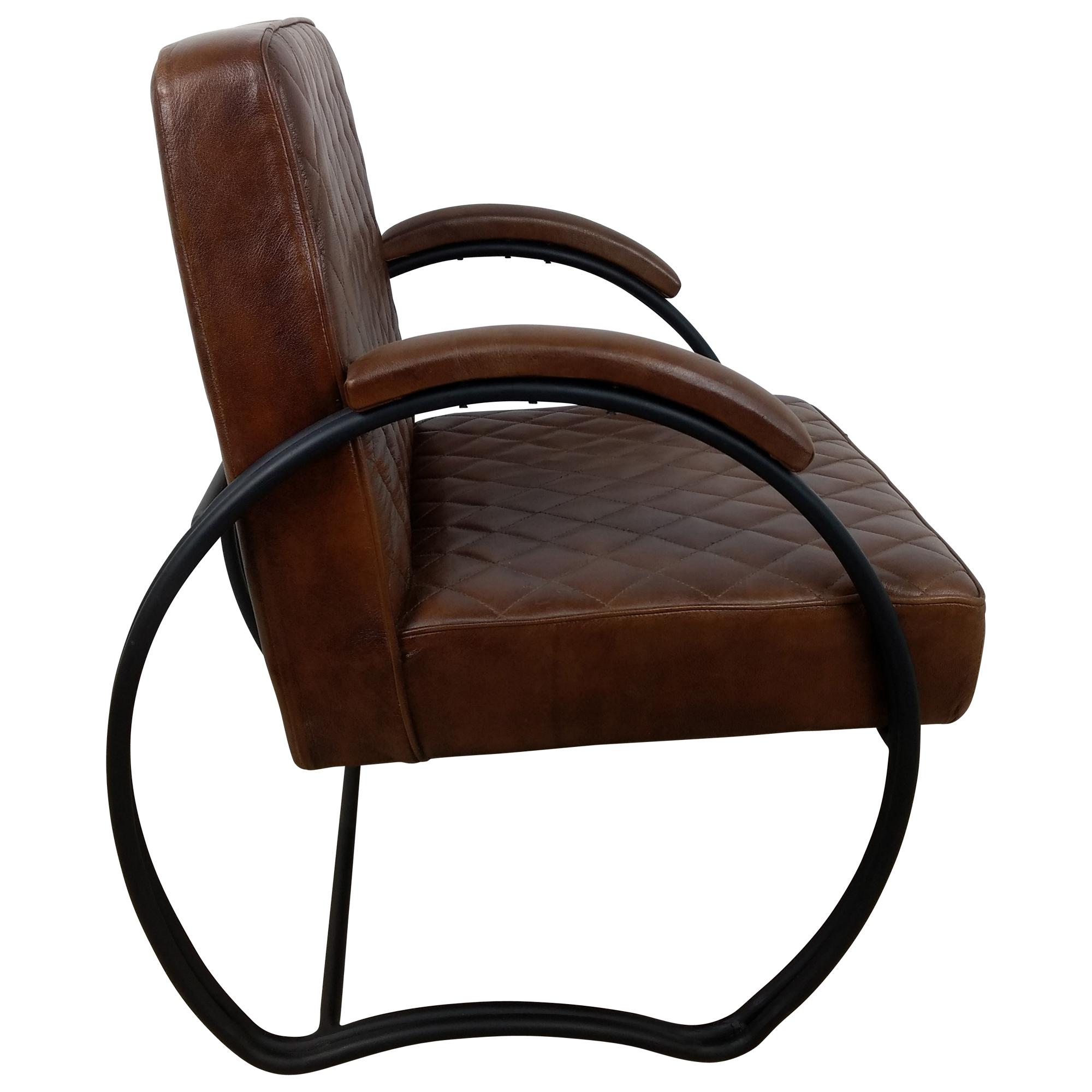 Sessel Clubsessel Lounge Leder in coffee braun Designer 20er Jahre Armcair Loft