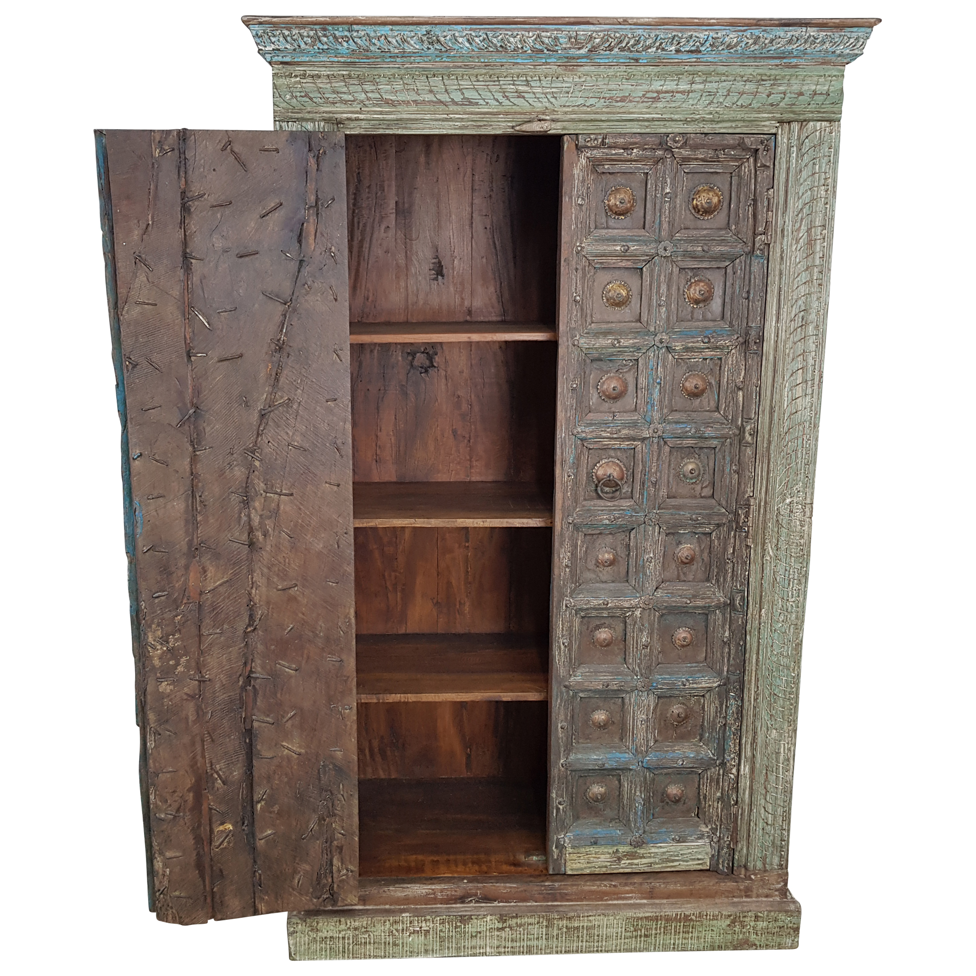 Schrank antike Türen Damachiya Vintage Taste of India Massiv-Holz Antik Unikat