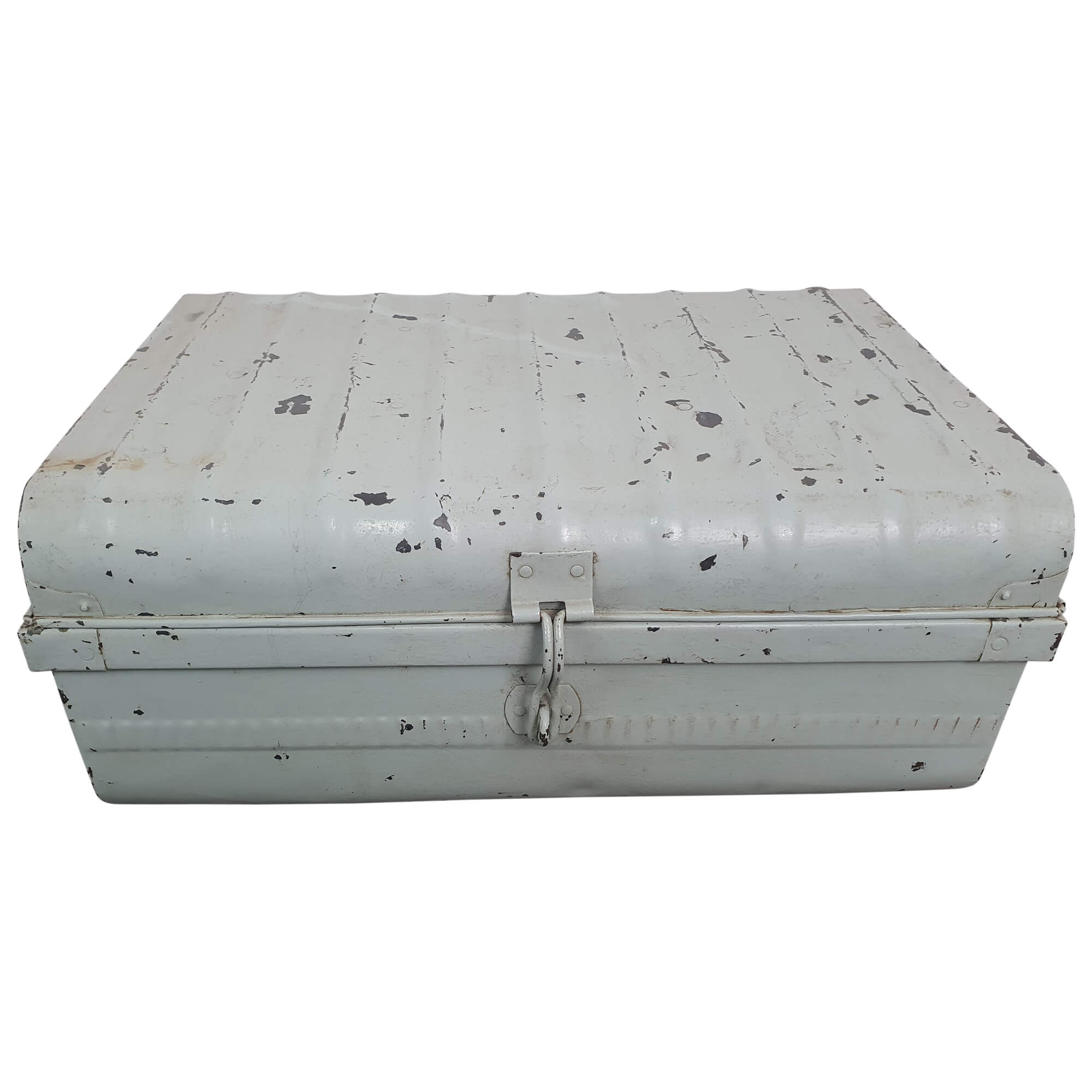 Alter Koffer Metall Vintage Metallkoffer alte Kiste Metalllkiste shabby Unikat 2