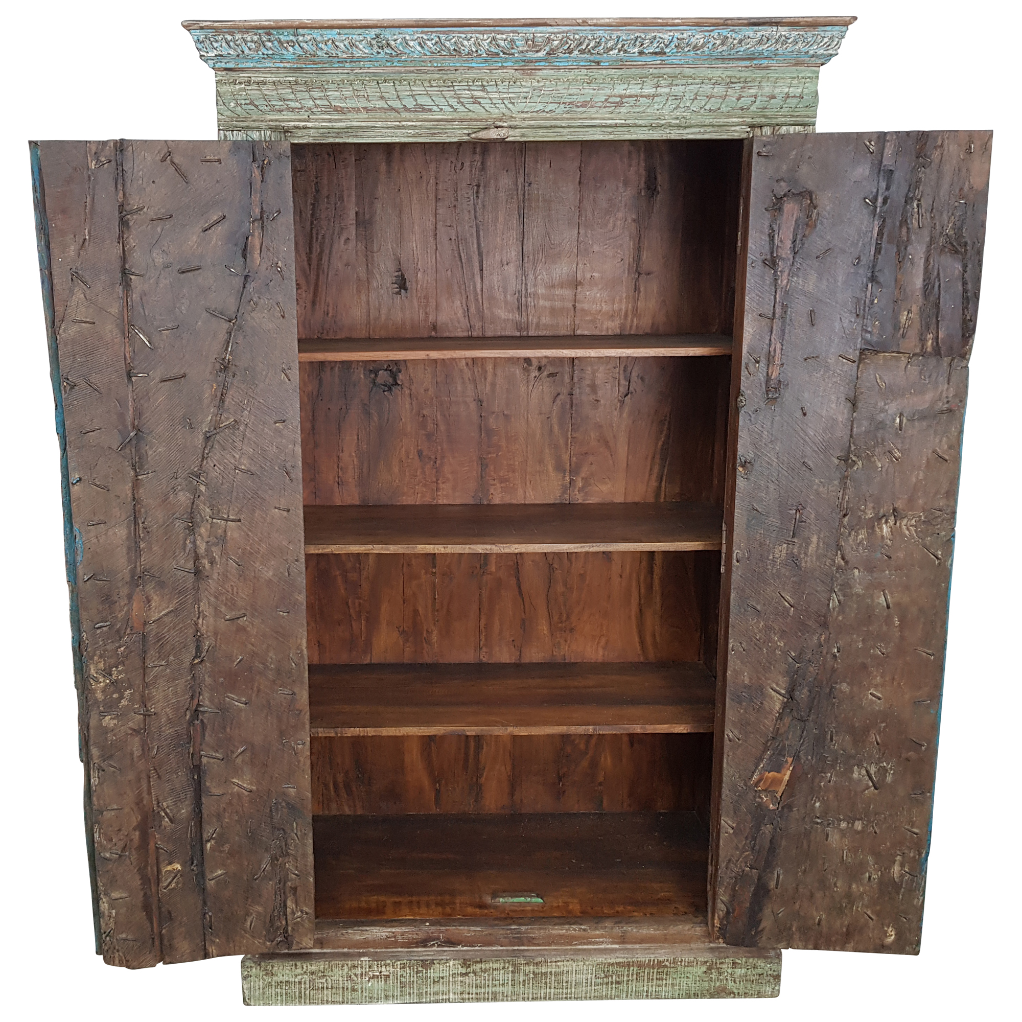 Schrank antike Türen Damachiya Vintage Taste of India Massiv-Holz Antik Unikat