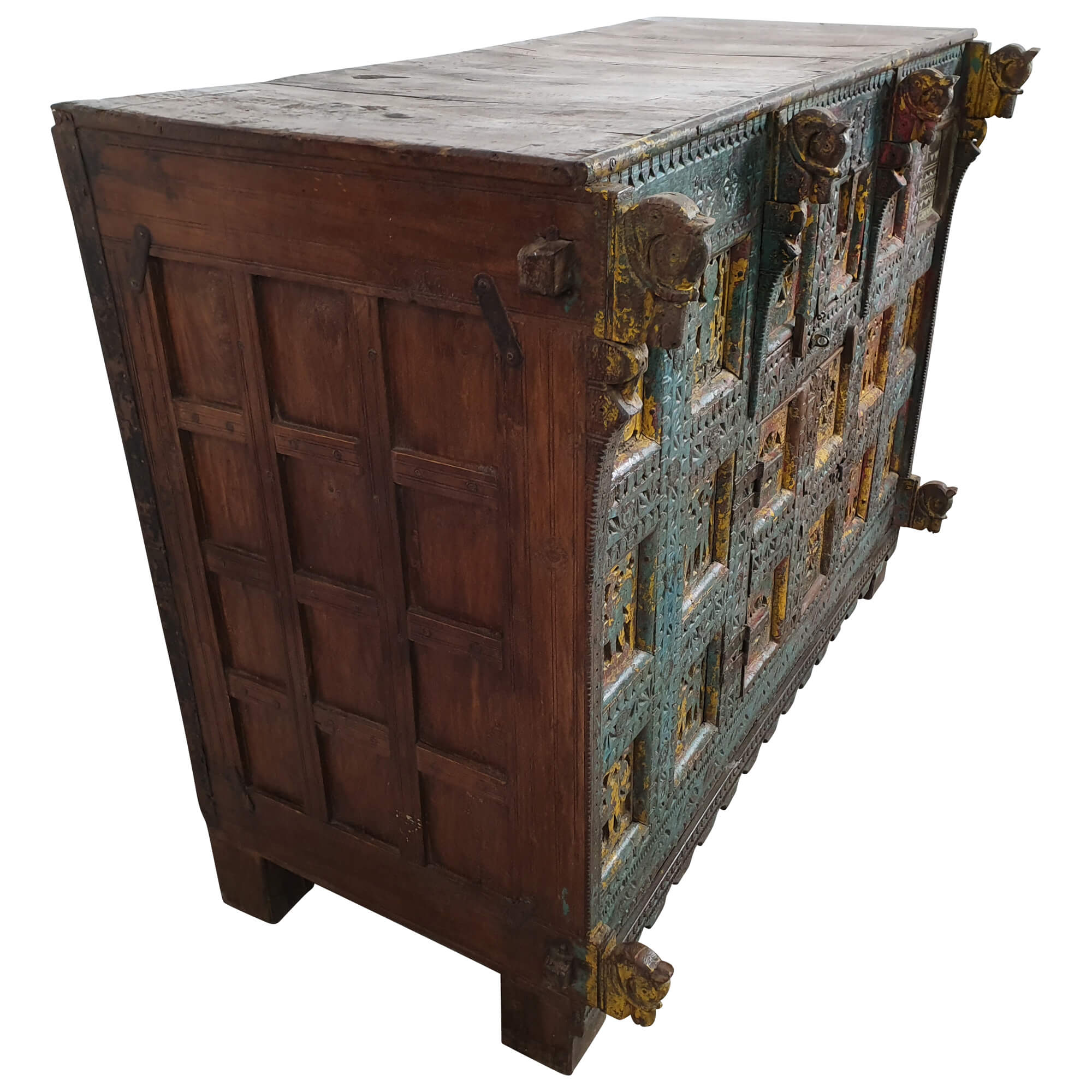 Kommode Sideboard Damachiya Vintage Taste of India Alt Antik Altholz Unikat 3