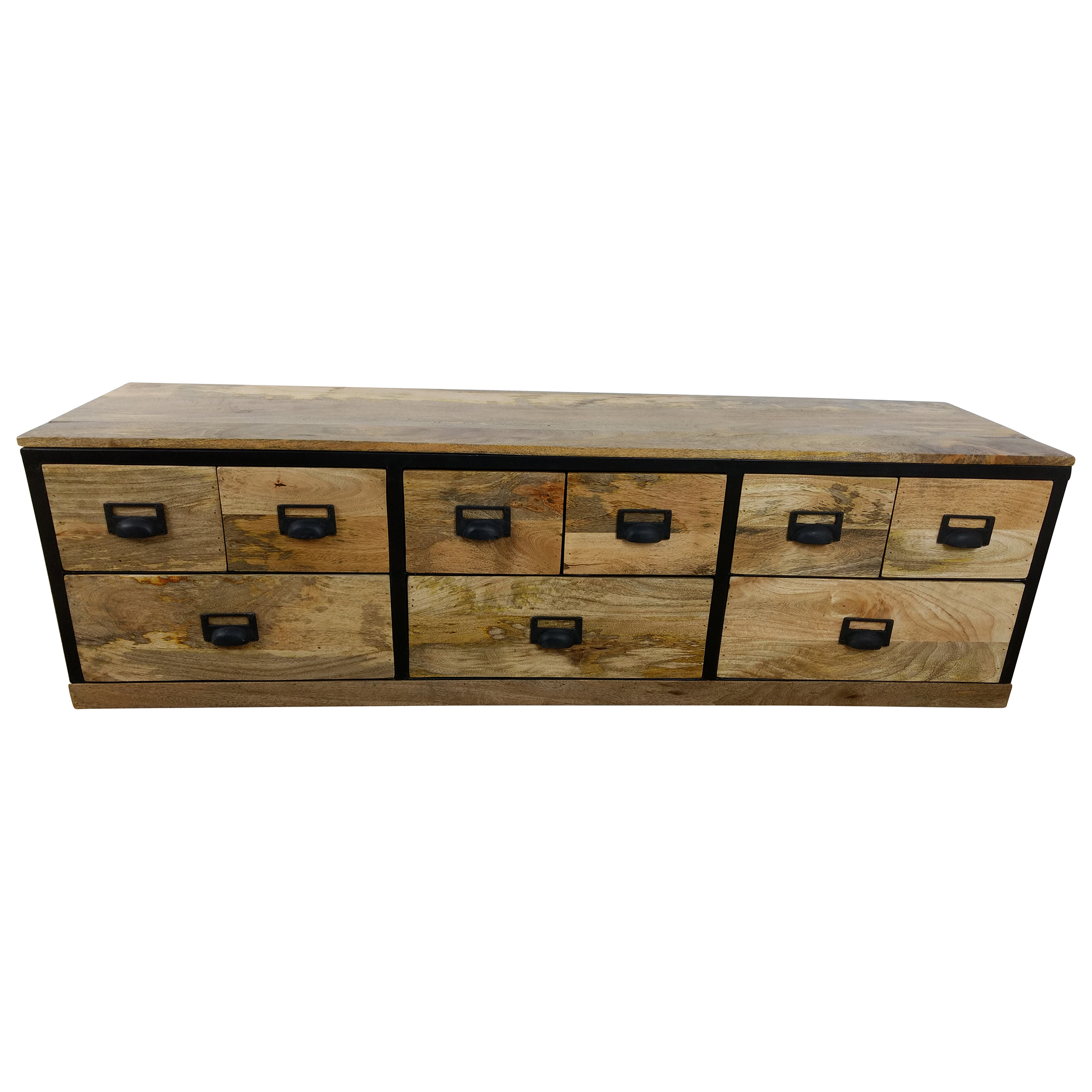 TV-Lowboard Möbel Sideboard Schubladen-Schrank Mango Massiv-Holz Loft art Design