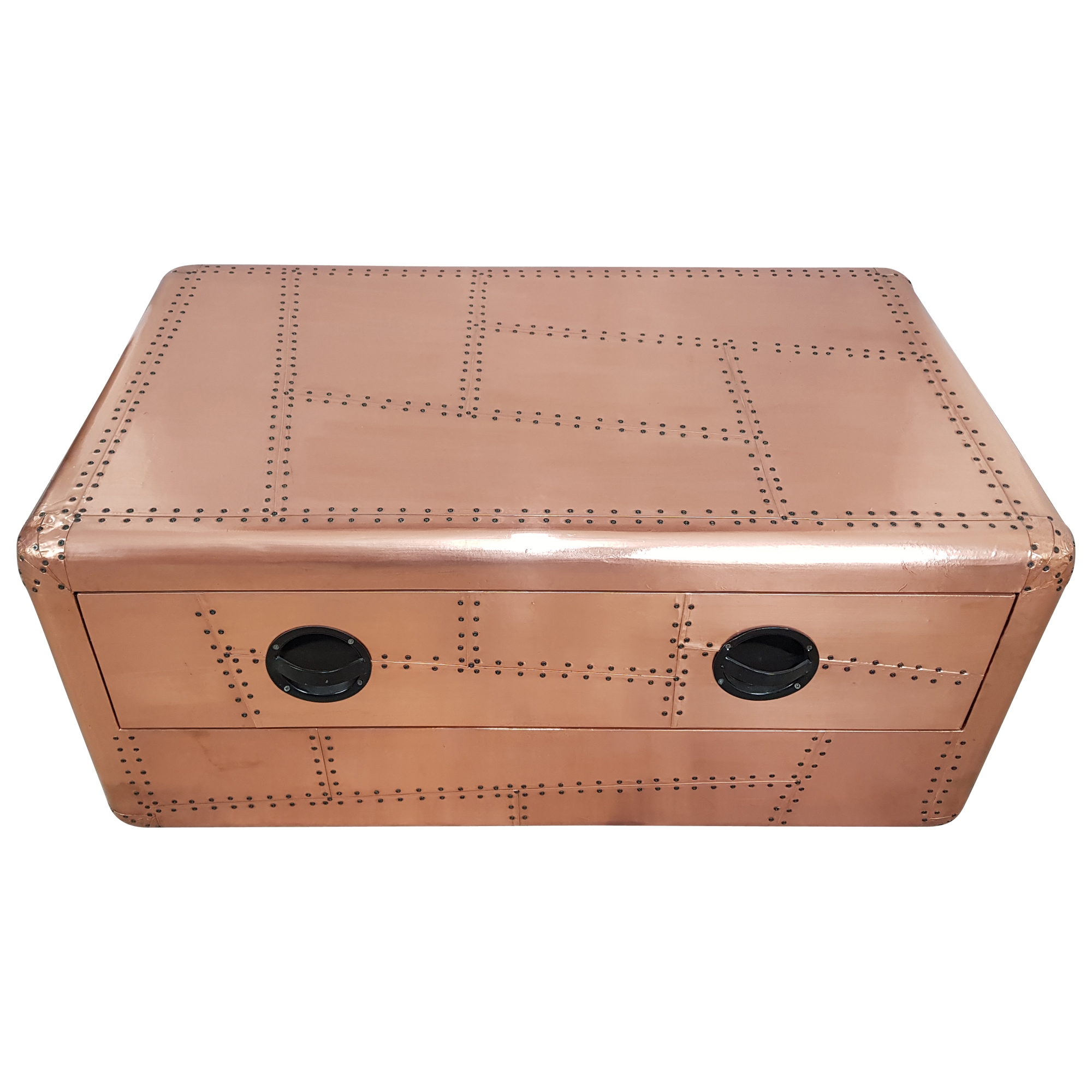 Couchtisch Wohnzimmertisch Aviator Sofatisch Loungetisch Kupfer-Fahrbig Design