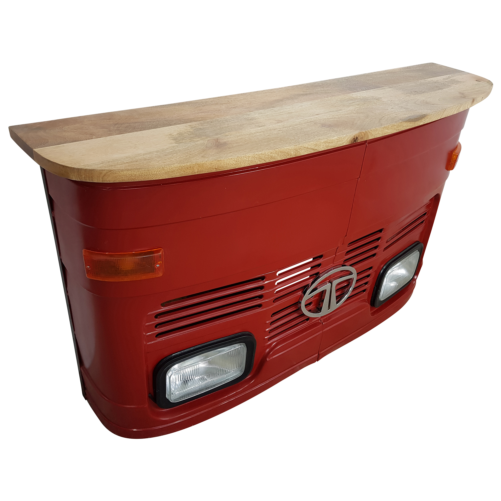 Theke Empfangstresen LKW Bar Tresen Tata klein rot Vintage Design Empfangstheke Metall Anrichte