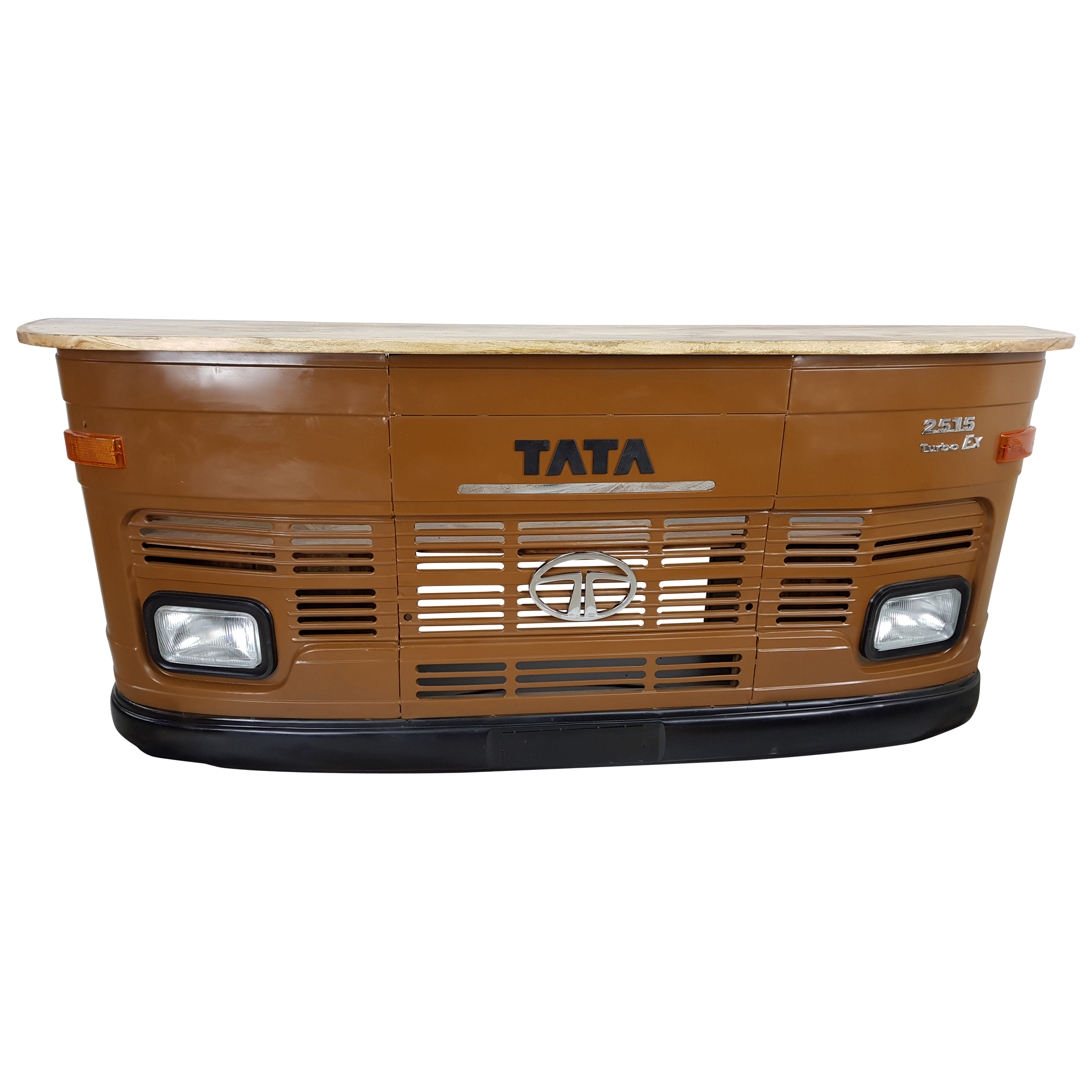 Theke Empfangstresen LKW Bar Tresen Tata groß braun Vintage Design Empfangstheke Metall Anrichte