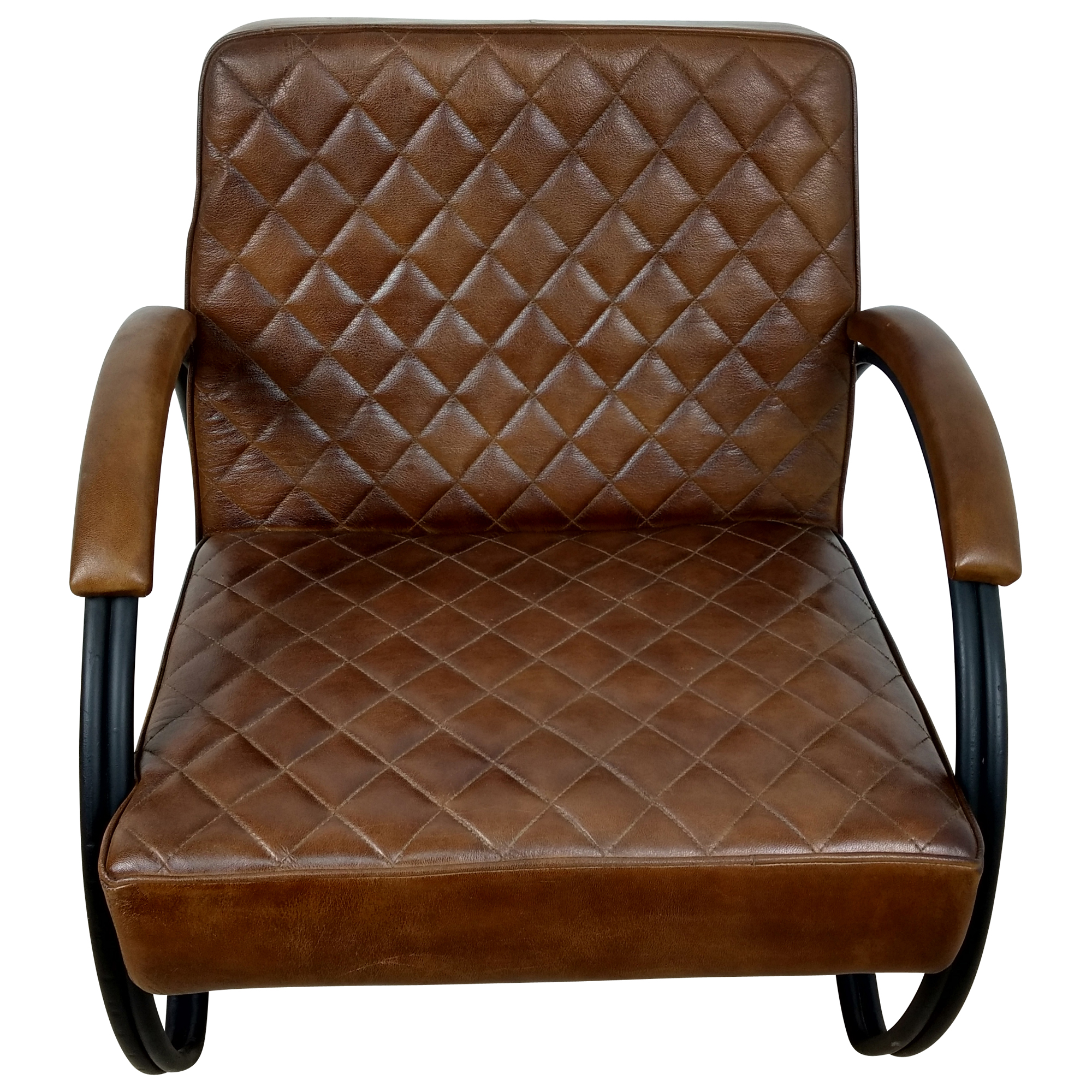 Sessel Clubsessel Lounge Leder in coffee braun Designer 20er Jahre Armcair Loft