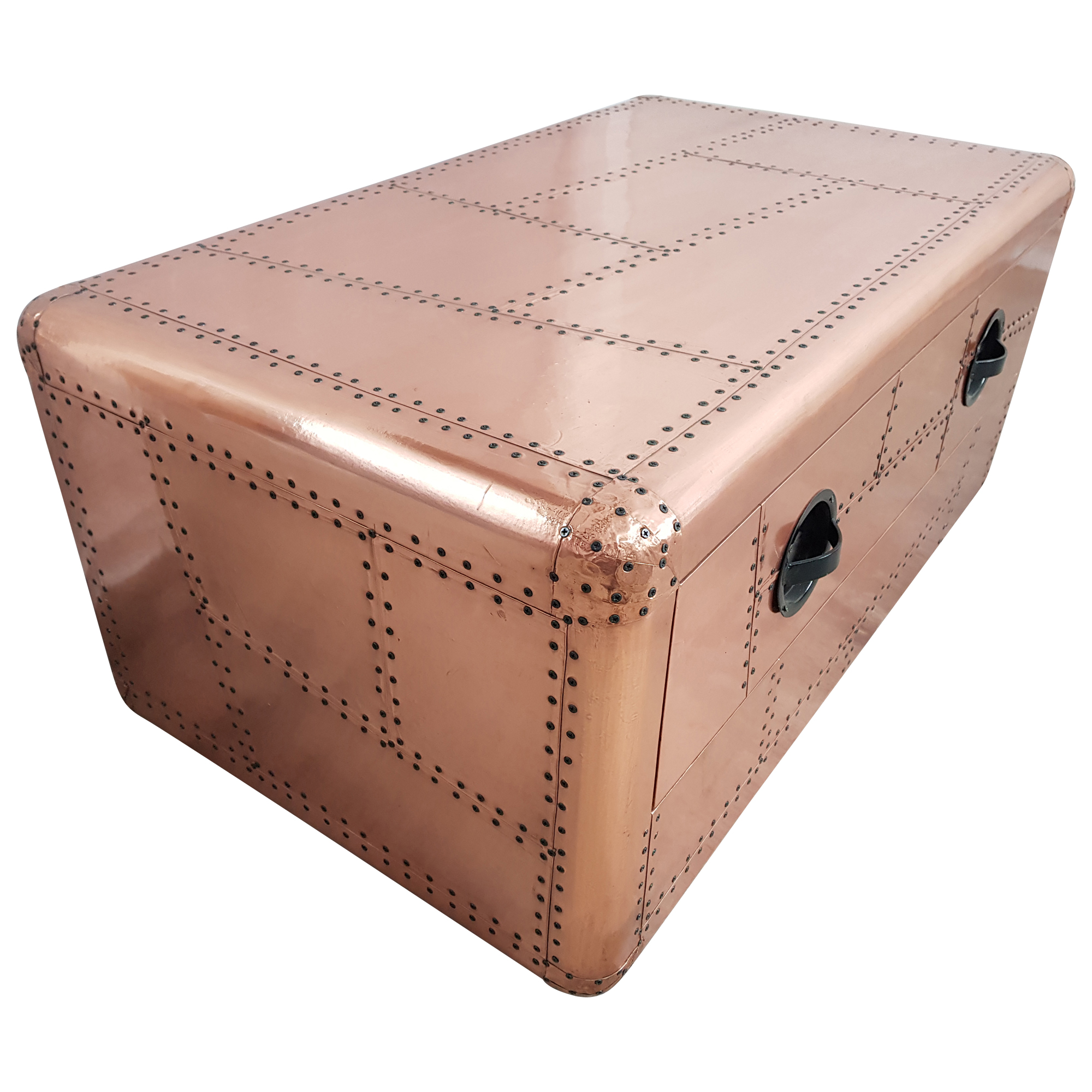 Couchtisch Wohnzimmertisch Aviator Sofatisch Loungetisch Kupfer-Fahrbig Design
