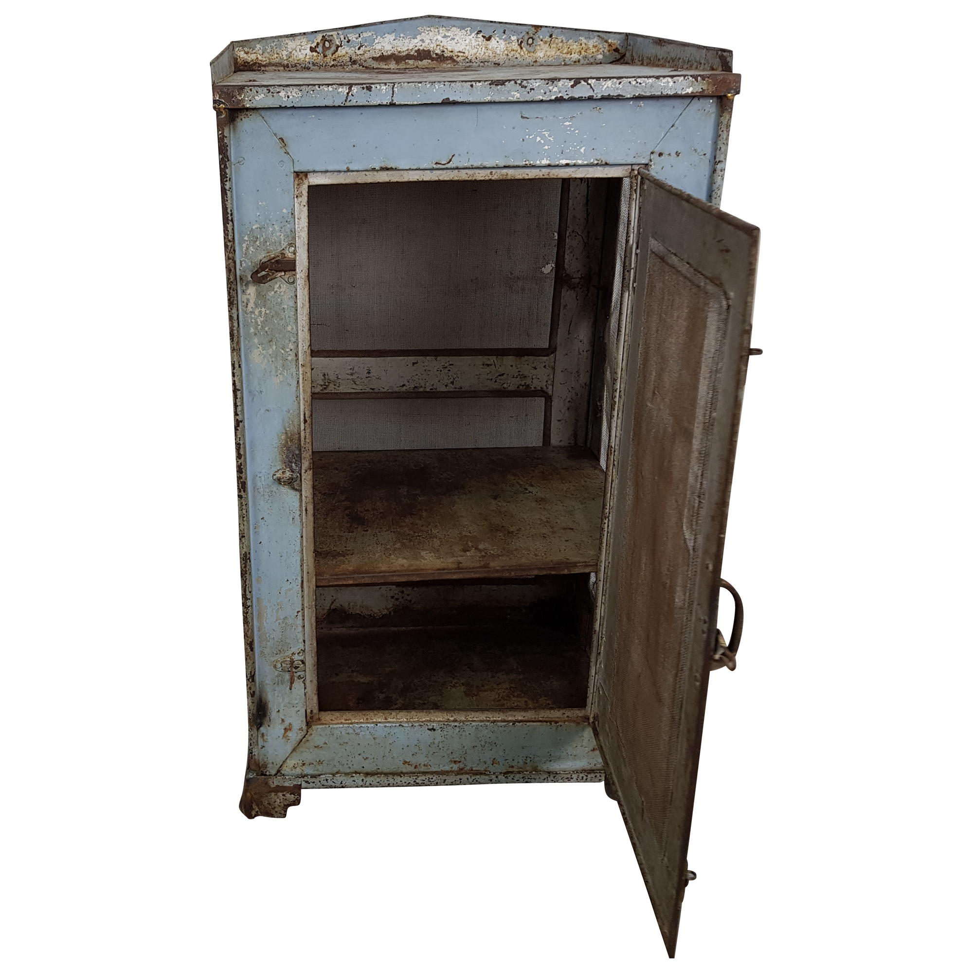Kommode Anrichte Schrank blau Gitter Industrial Vintage Chic Design Unikat 13