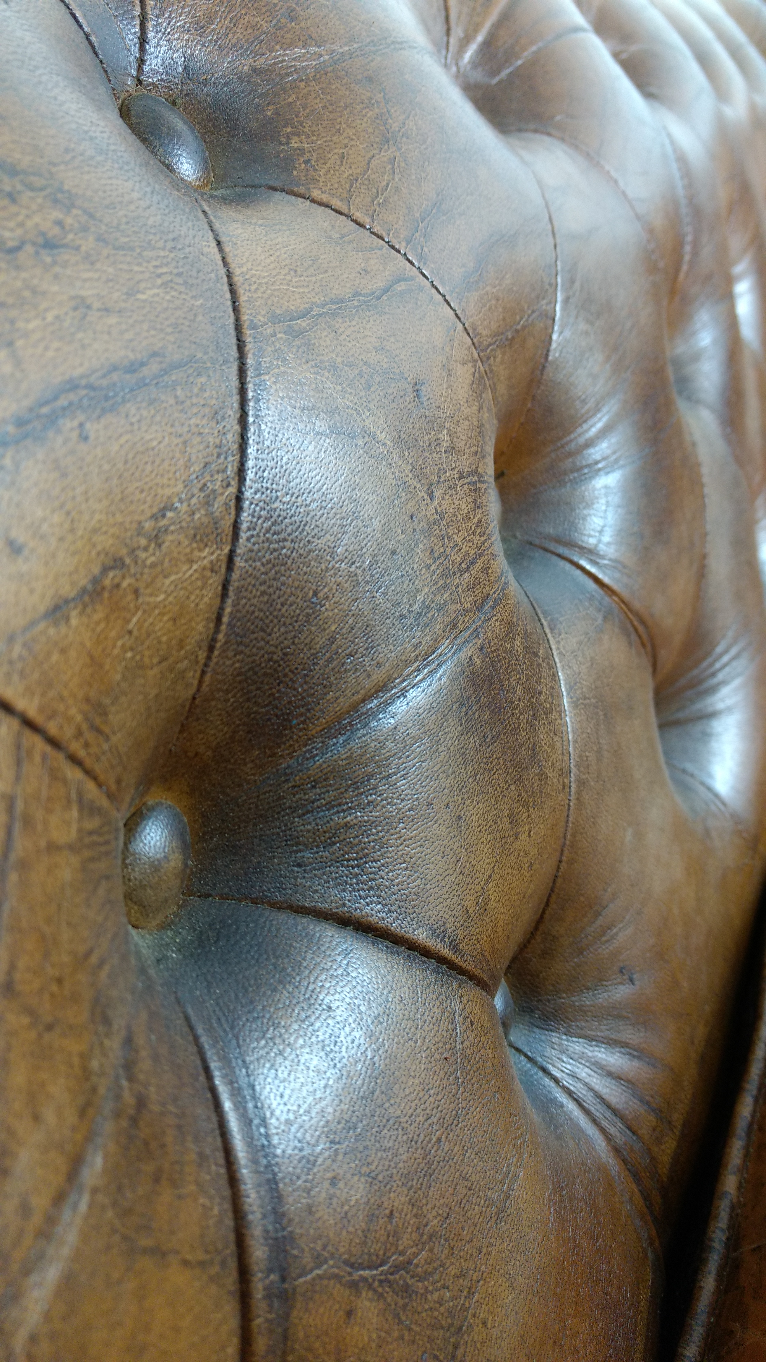 Sofa Couch Lounge Chesterfield 2 Sitzer Leder Antik Look Design Art Deco 50er