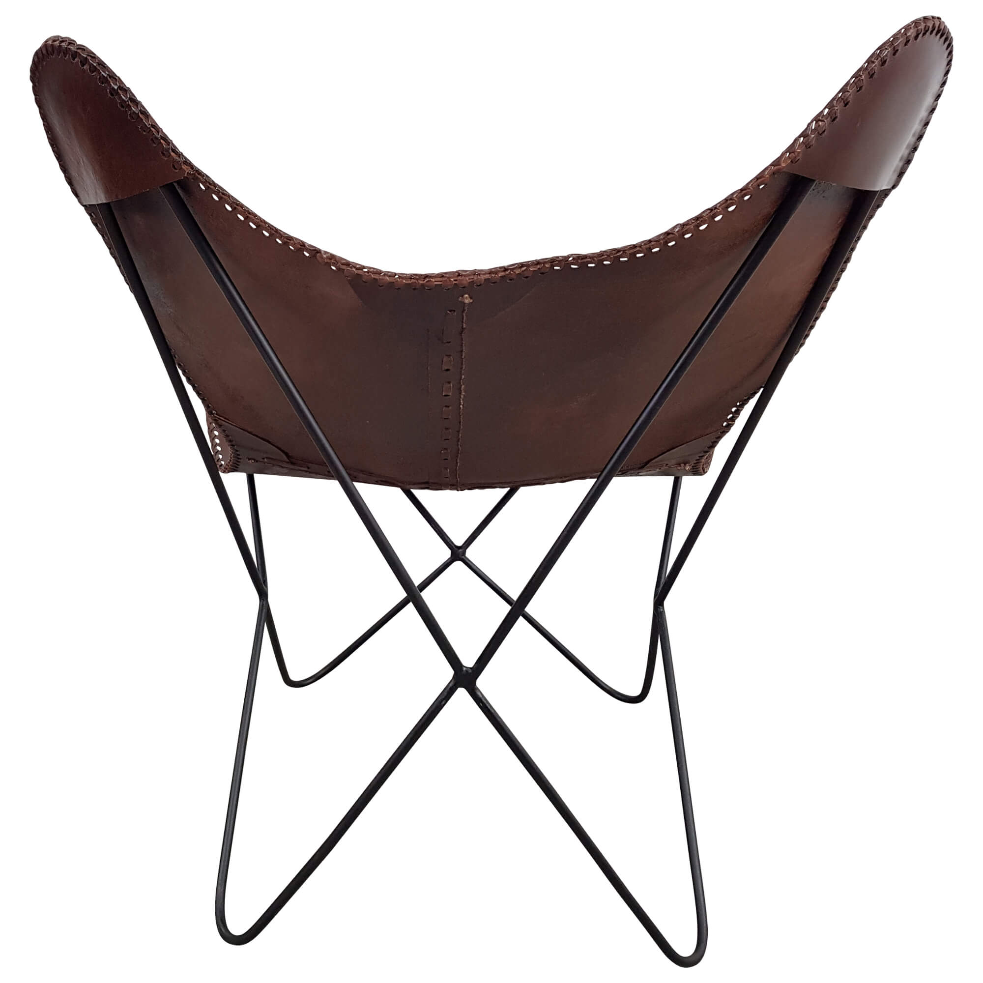 Lounge Sessel Leder Chair Retro Design Loungesessel braun Loungestuhl Butterfly
