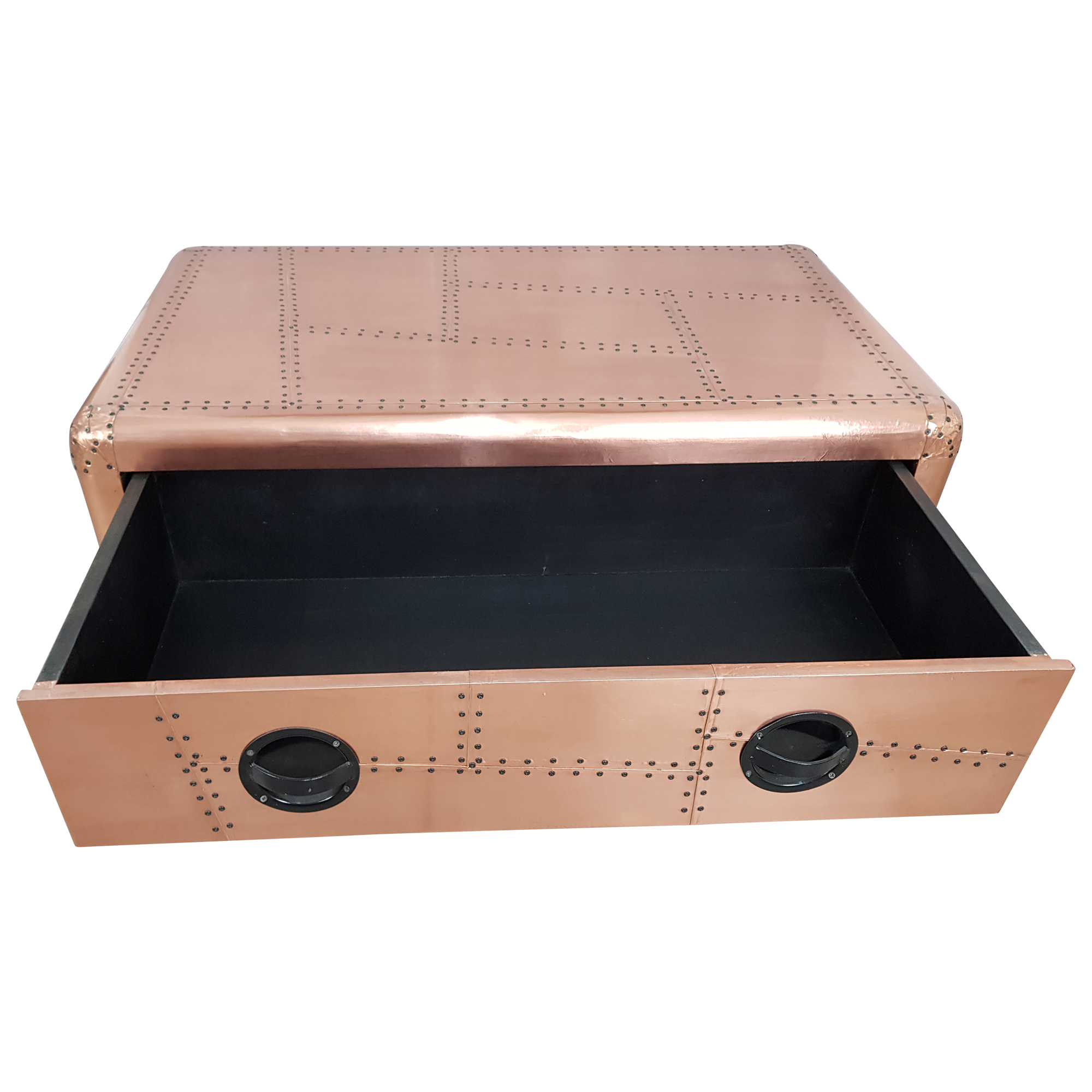 Couchtisch Wohnzimmertisch Aviator Sofatisch Loungetisch Kupfer-Fahrbig Design