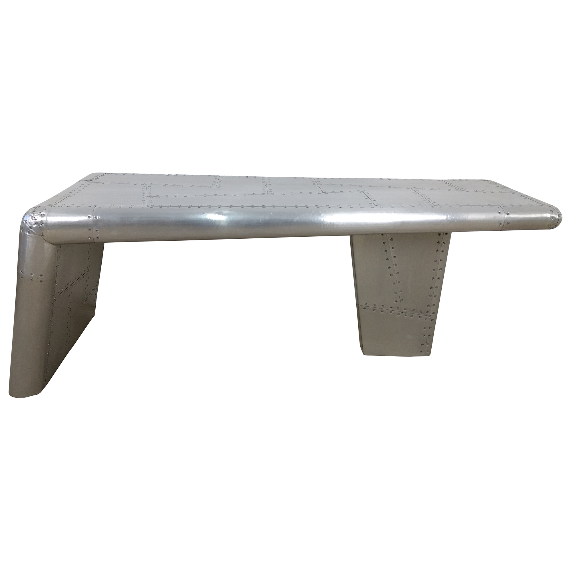 Couchtisch Wohnzimmertisch Alu Industrie Style Loungetisch silber Loft Aviator