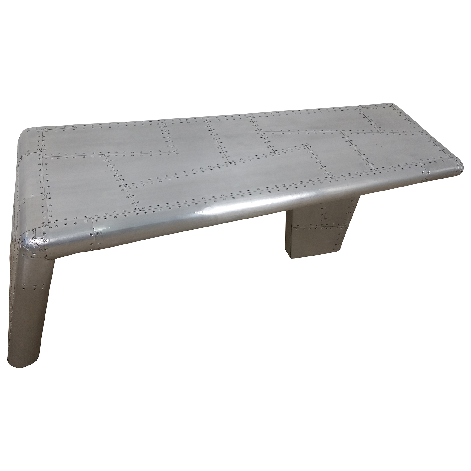 Couchtisch Wohnzimmertisch Alu Industrie Style Loungetisch silber Loft Aviator