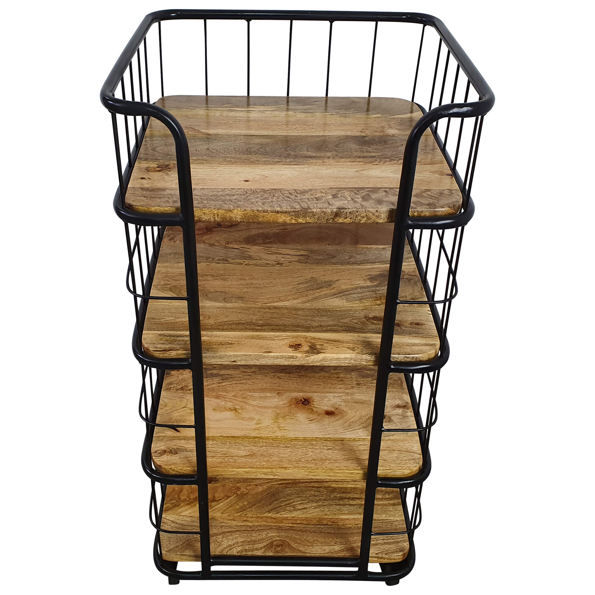 Küchenwagen mehrstöckig 4 Böden Rollen Regal Industrie Design Holz Retro Art Bar