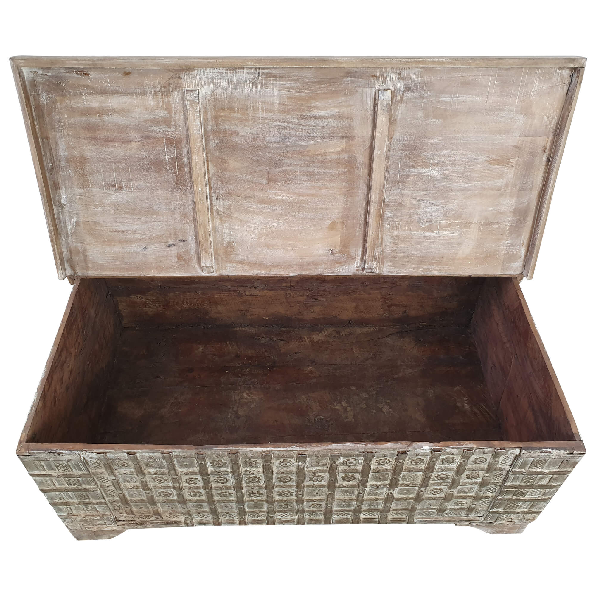 Truhen-Tisch Holz-Kiste Wohnzimmertisch Couchtisch Aufbewahrung Vintage Massiv