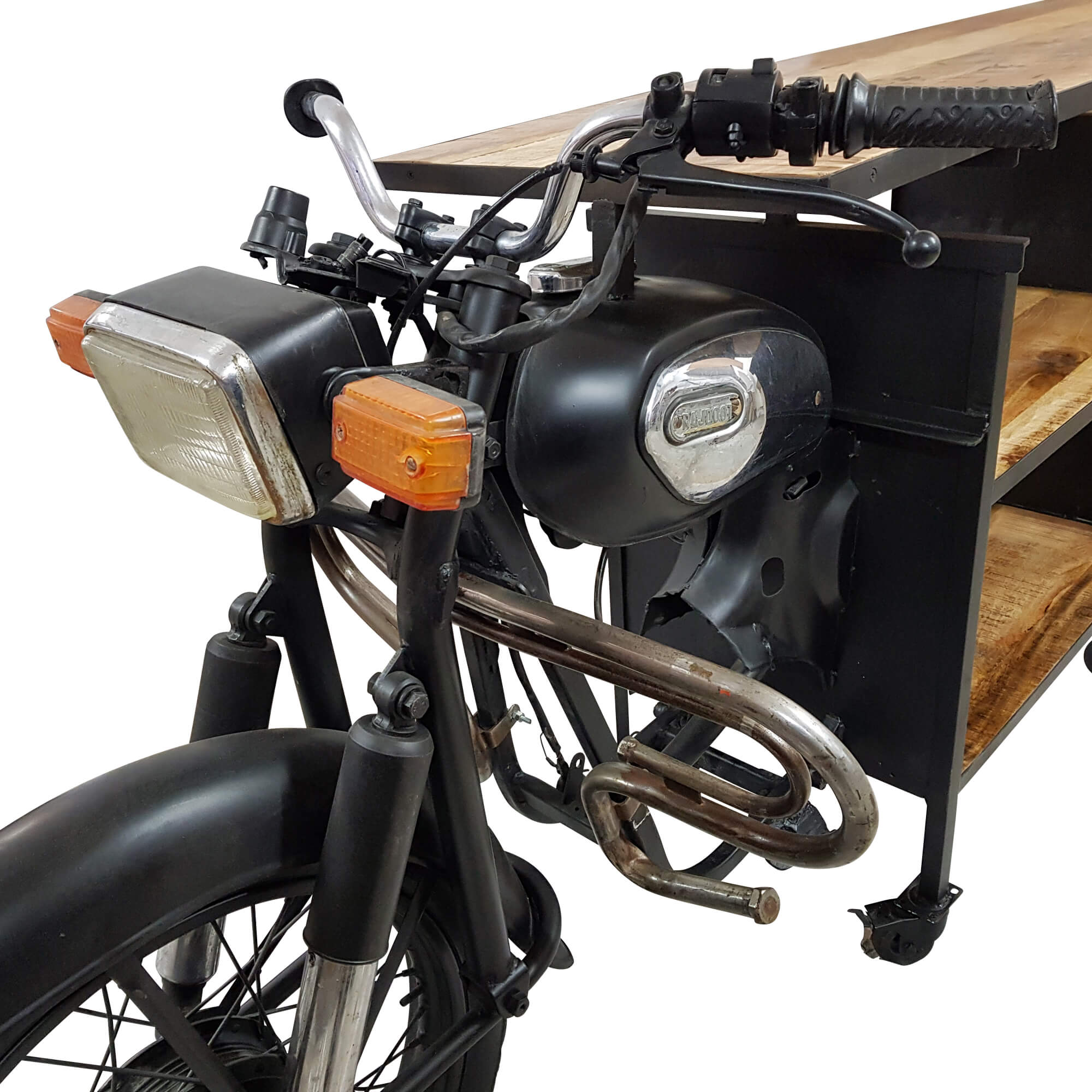 Motorrad Bartisch Tresen Regal Konsolentisch Metall Auto Möbel Vintage Unikat