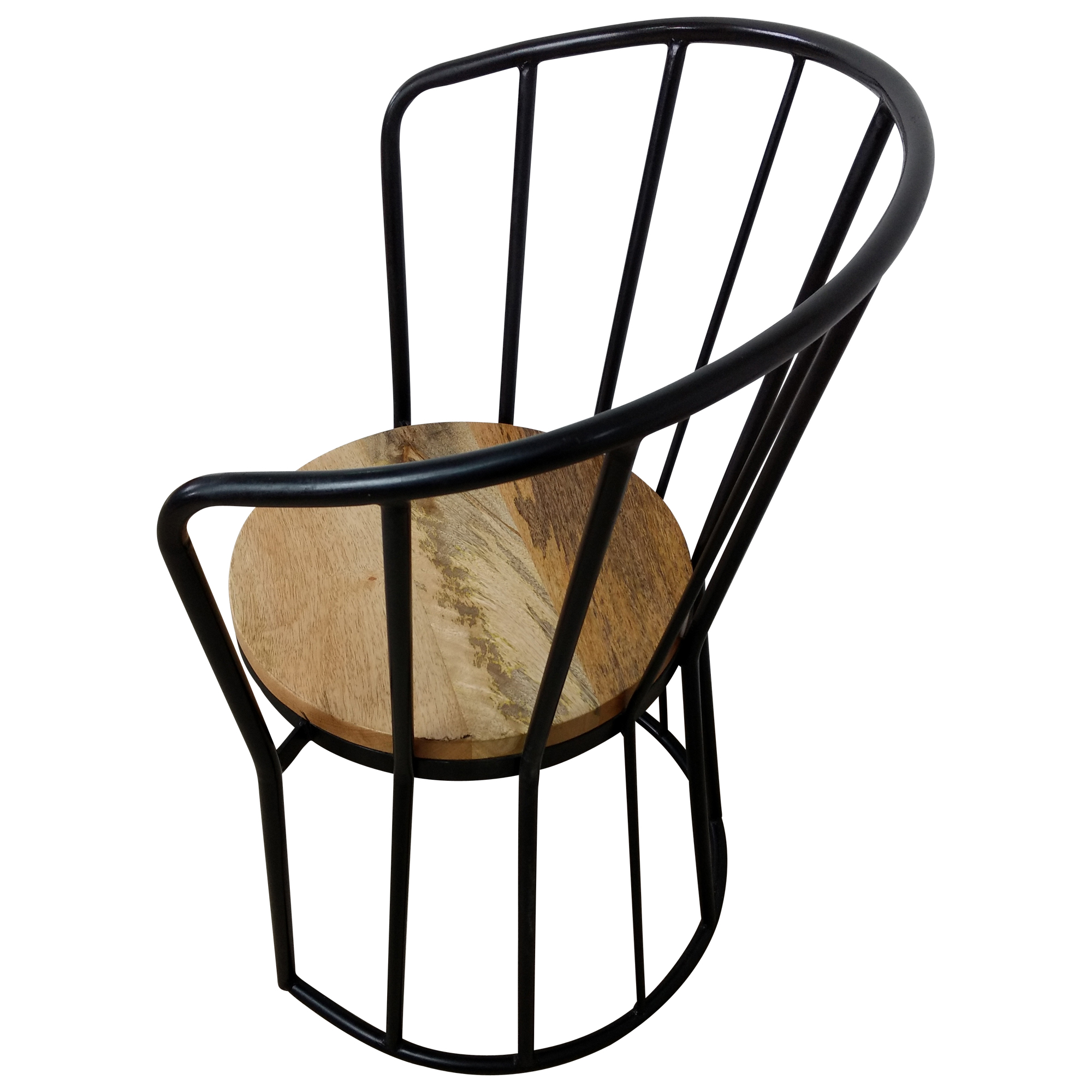 Stuhl Schwarz Esszimmerstuhl Industrie Design Massiv-Holz Handarbeit Industrial