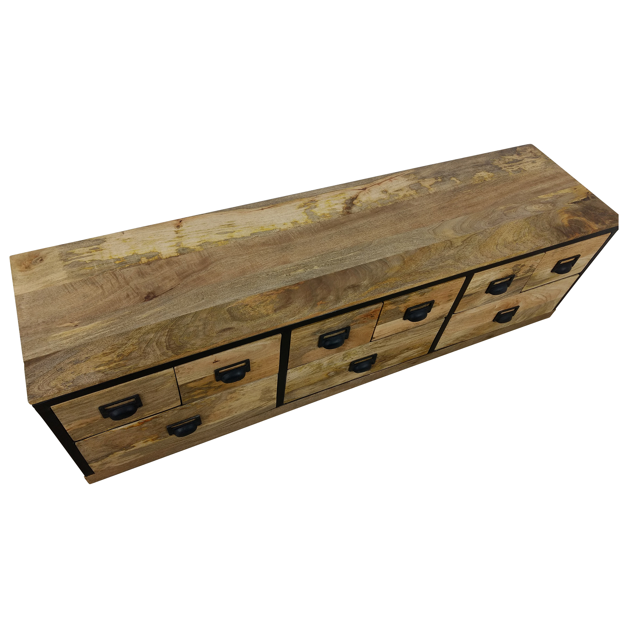 TV-Lowboard Möbel Sideboard Schubladen-Schrank Mango Massiv-Holz Loft art Design