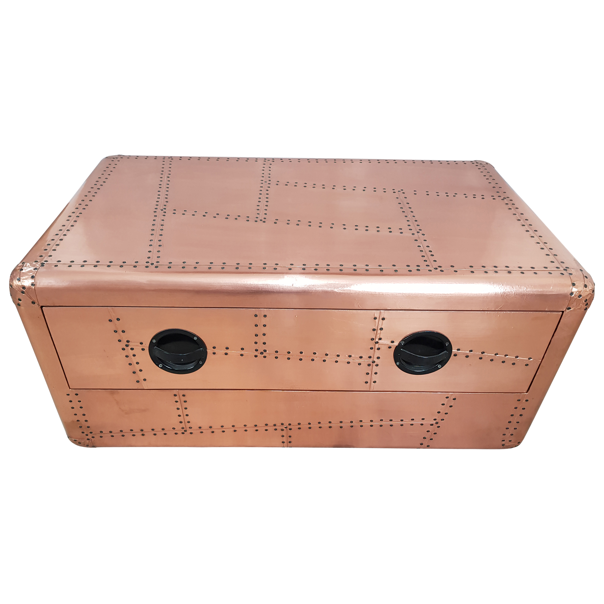 Couchtisch Wohnzimmertisch Aviator Sofatisch Loungetisch Kupfer-Fahrbig Design