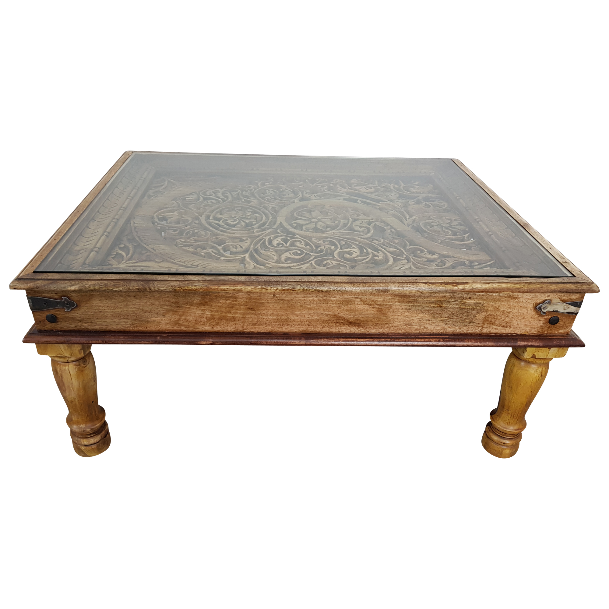 Couchtisch Wohnzimmertisch 110x90 Indischer Bajot Orientalischer Orient Tisch