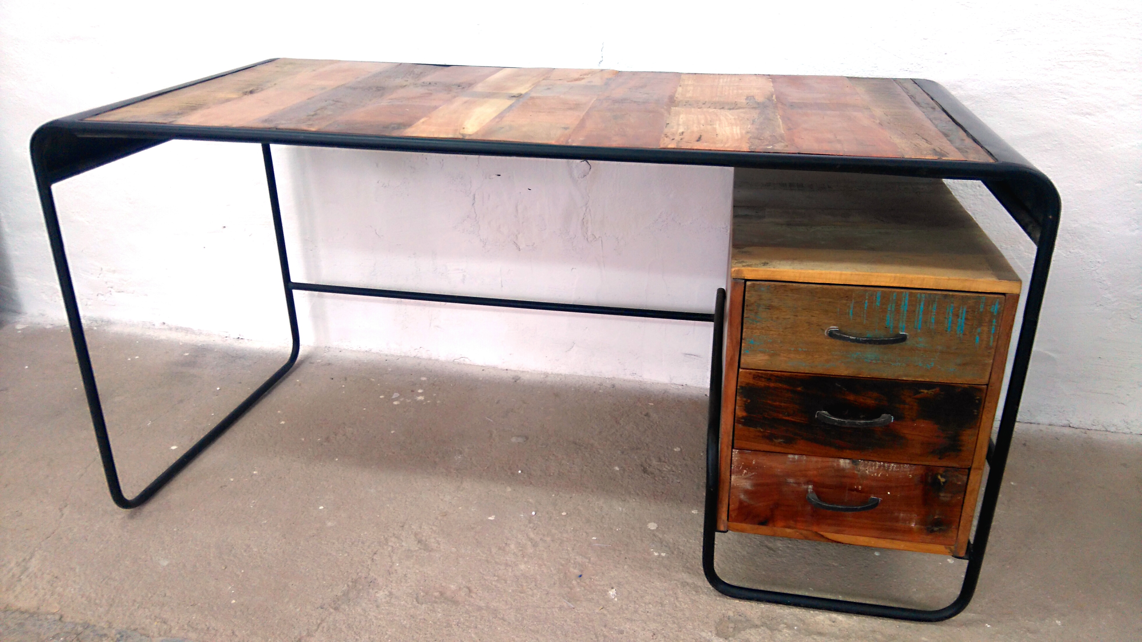 Schreibtisch Bürotisch Büro Ofiice Tisch Shabby Chick Altholz Industrie Design