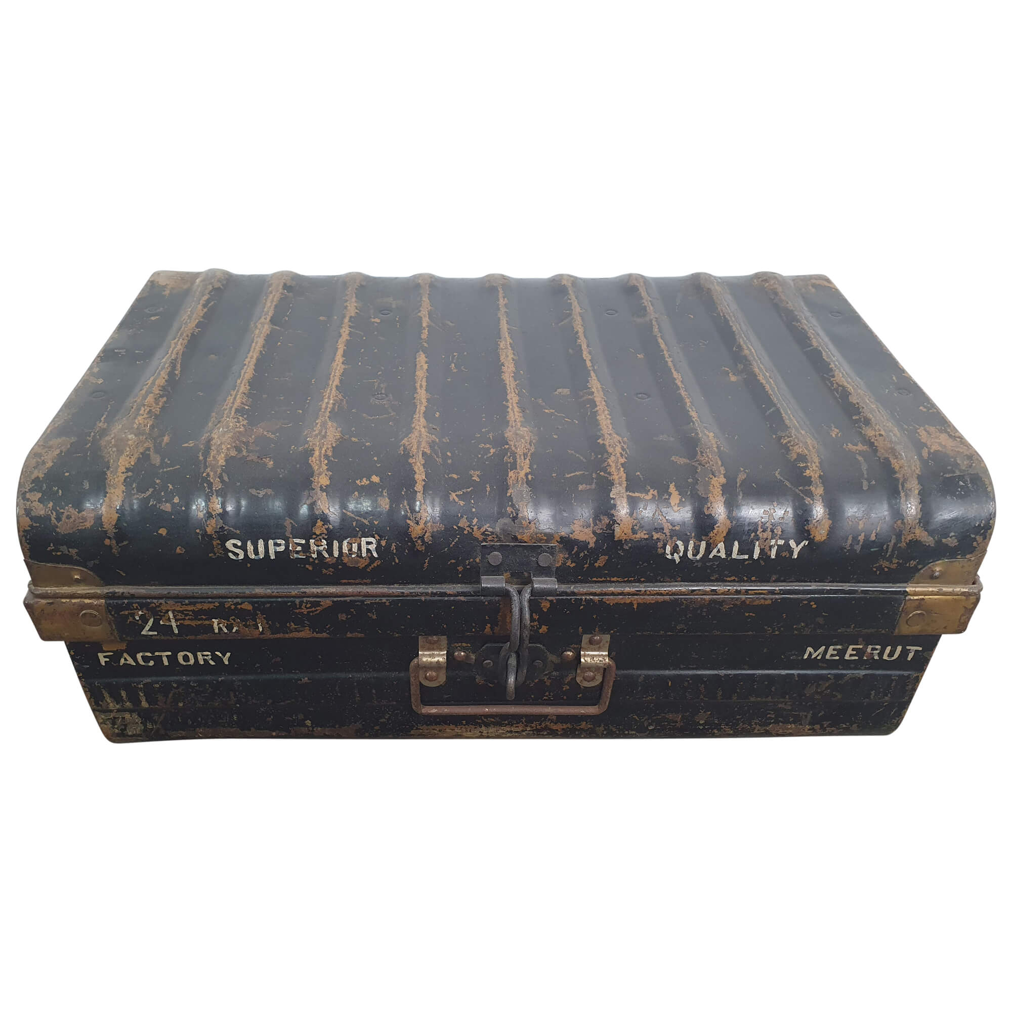 Alter Koffer Metall Vintage Metallkoffer alte Kiste Metalllkiste shabby Unikat 15