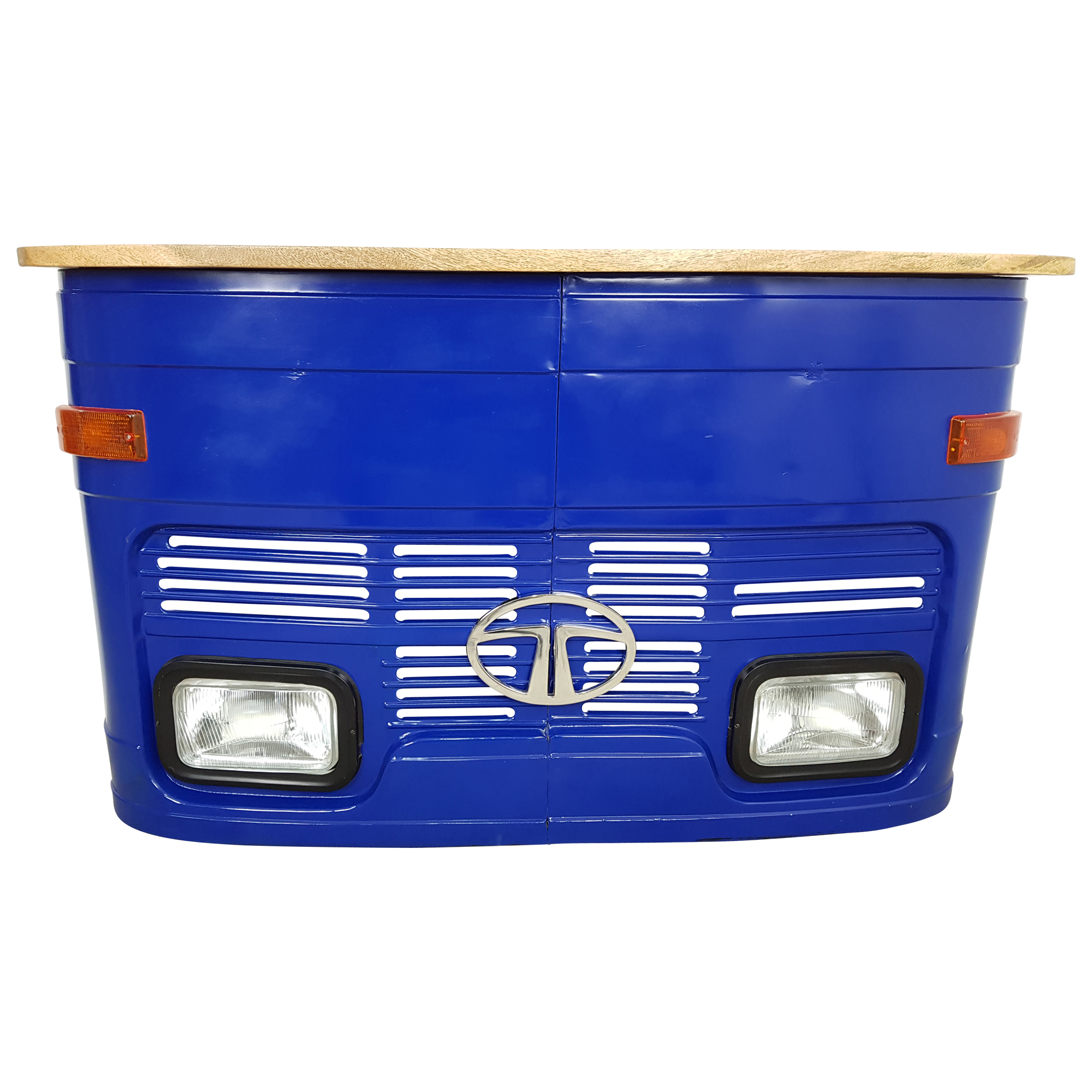 Theke Empfangstresen LKW Bar Tresen Tata klein blau Vintage Design Empfangstheke Metall Anrichte