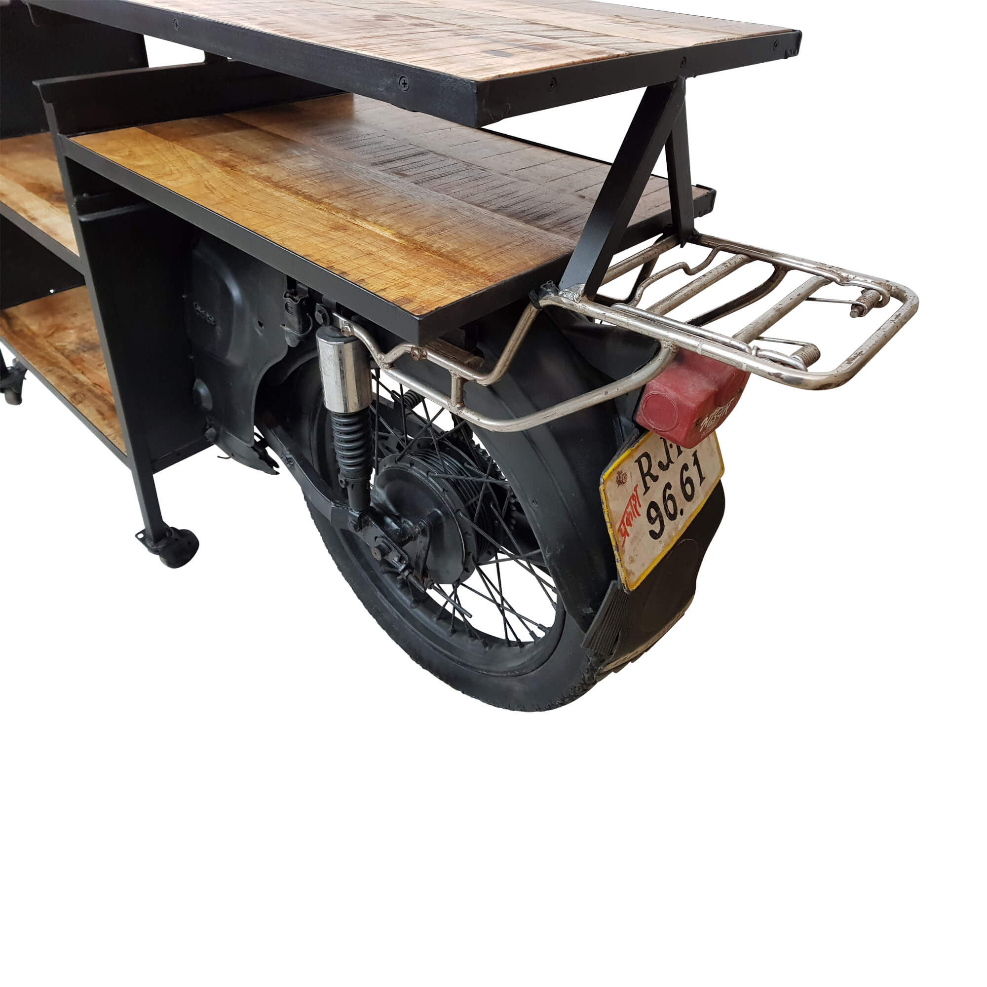 Motorrad Bartisch Tresen Regal Konsolentisch Metall Auto Möbel Vintage Unikat