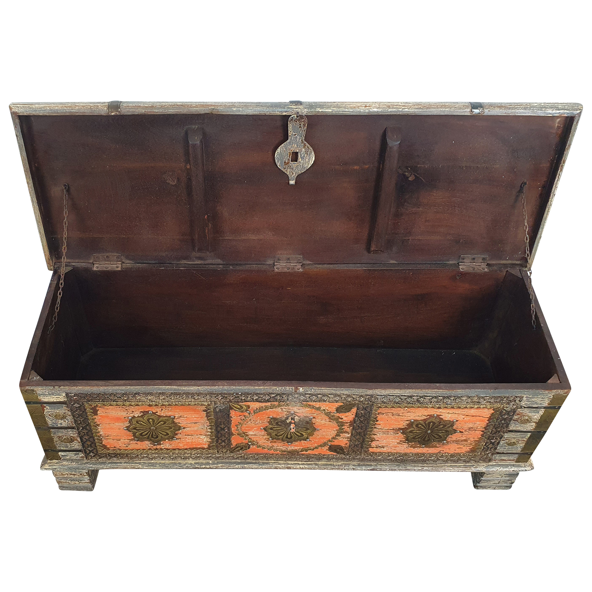 Truhe Kiste Holztruhe Vintage Massiv Box aus Altholz Antik Handarbeit Unikat 9