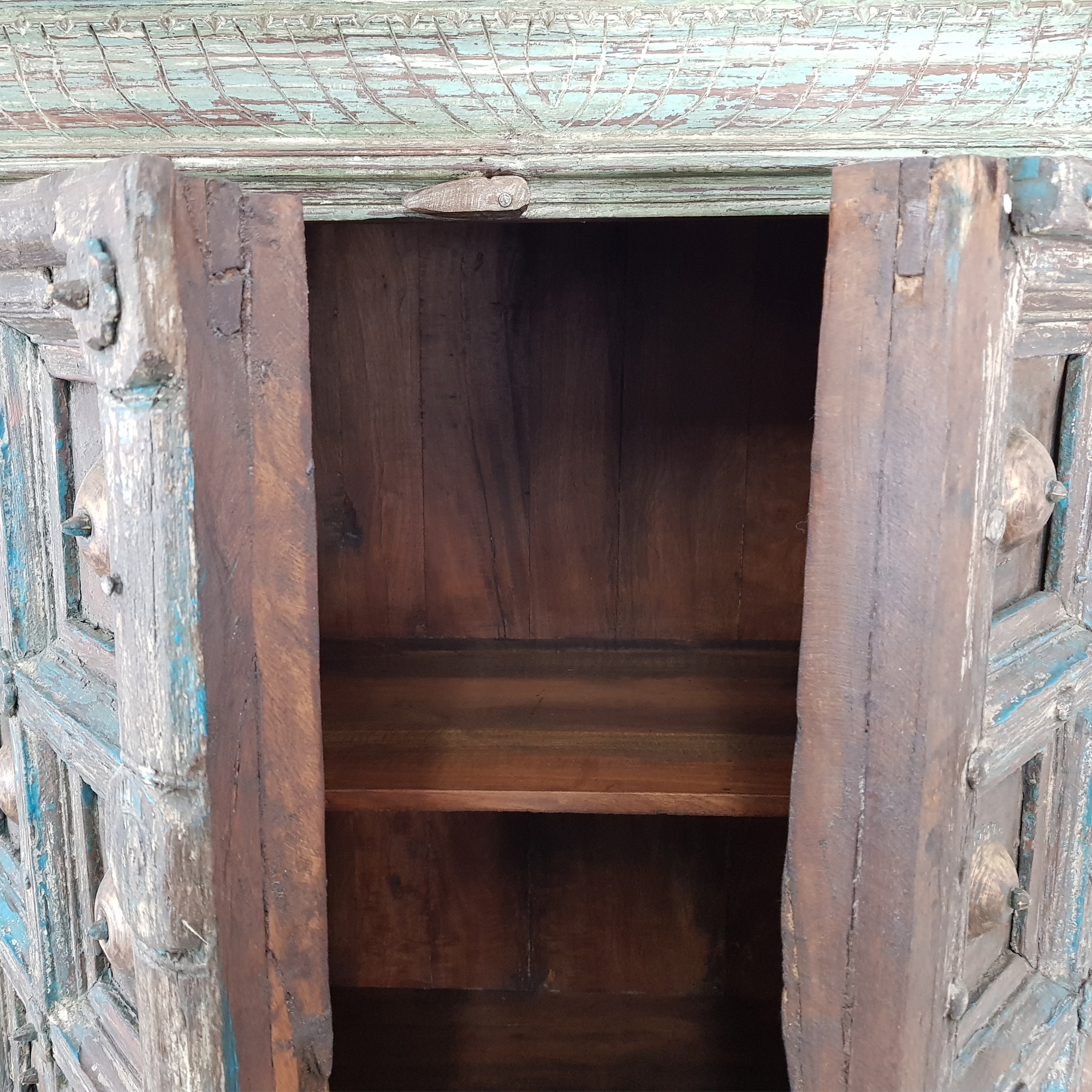 Schrank antike Türen Damachiya Vintage Taste of India Massiv-Holz Antik Unikat