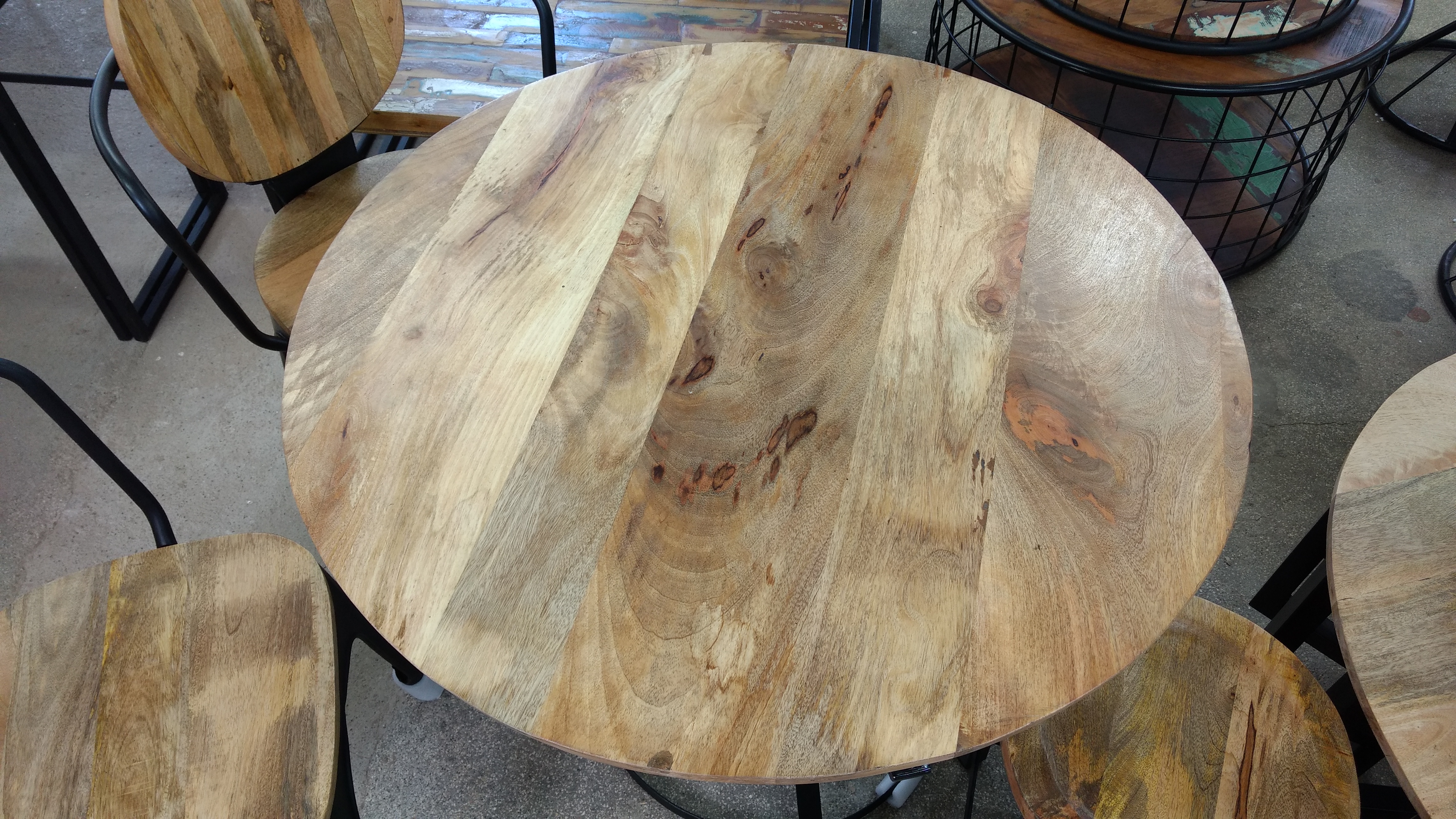 Esstisch Küchentisch Esszimmer-Tisch Massiv-Holz Design Rund Ø 90 cm modern Art