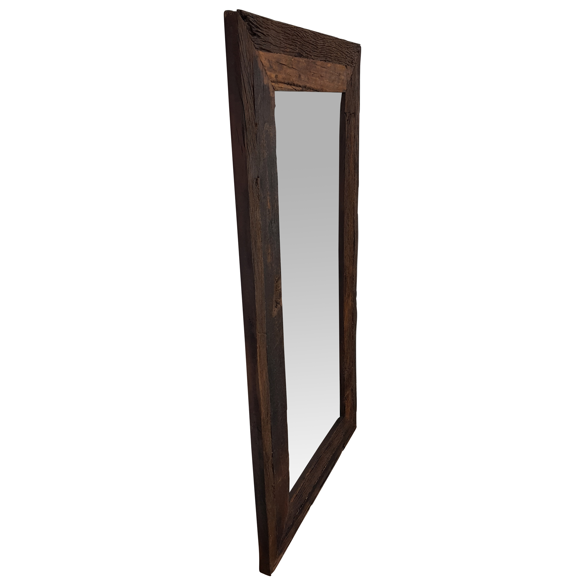 Wandspiegel Spiegel Altholz Schwemmholz mit Holzrahmen Vintage Massiv rustikal Antik braun