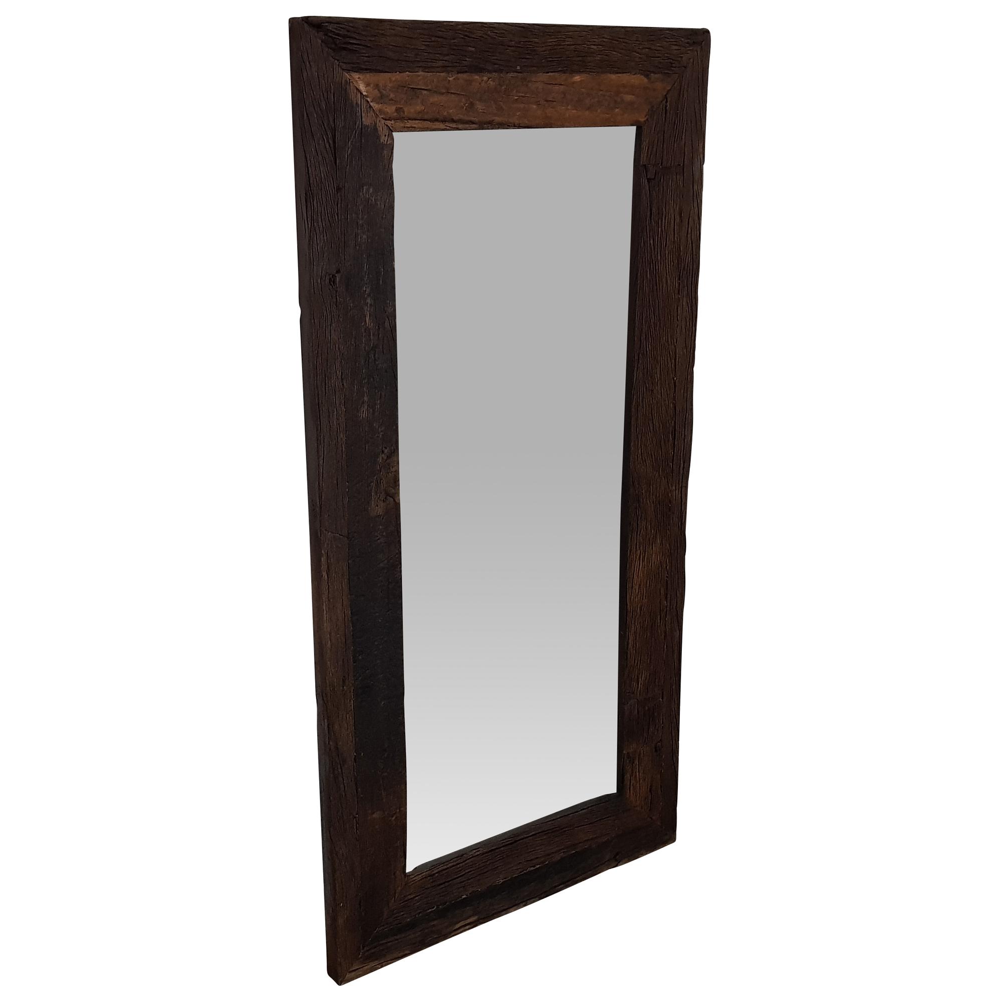 Wandspiegel Spiegel Altholz Schwemmholz mit Holzrahmen Vintage Massiv rustikal Antik braun