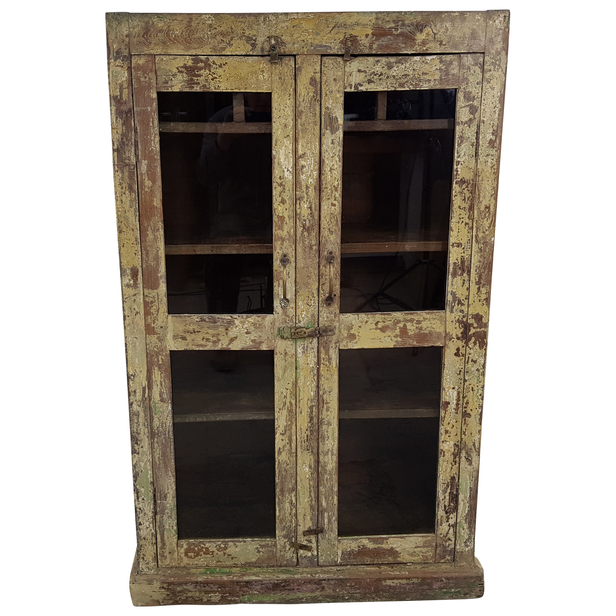 Kommode Anrichte Vitrine Schrank Gelb Massivholz Vintage Shabby Chic Unikat 12