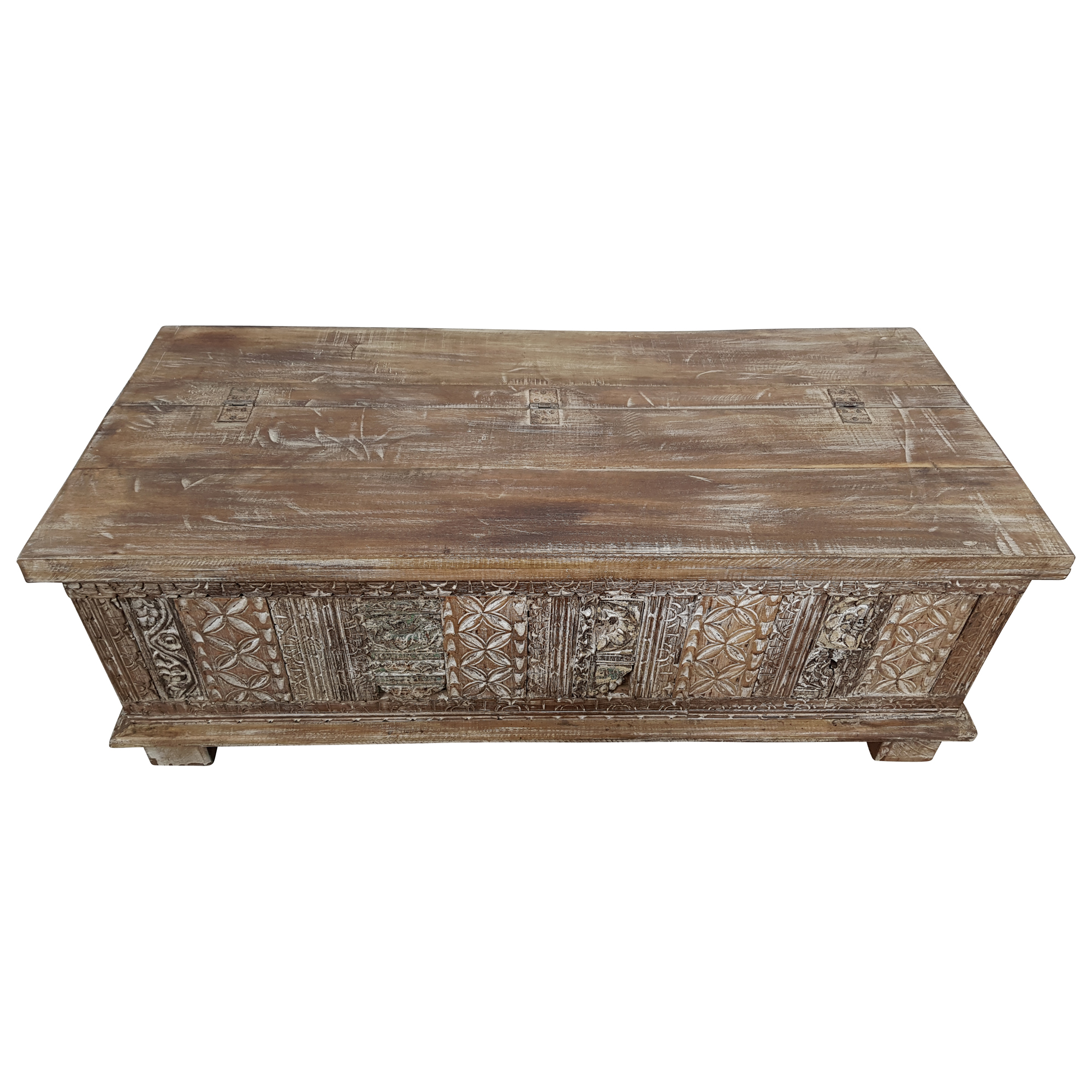 Truhe Kiste Holztruhe Vintage Massiv-Holz Box Goa Altholz Antik Türen Handarbeit