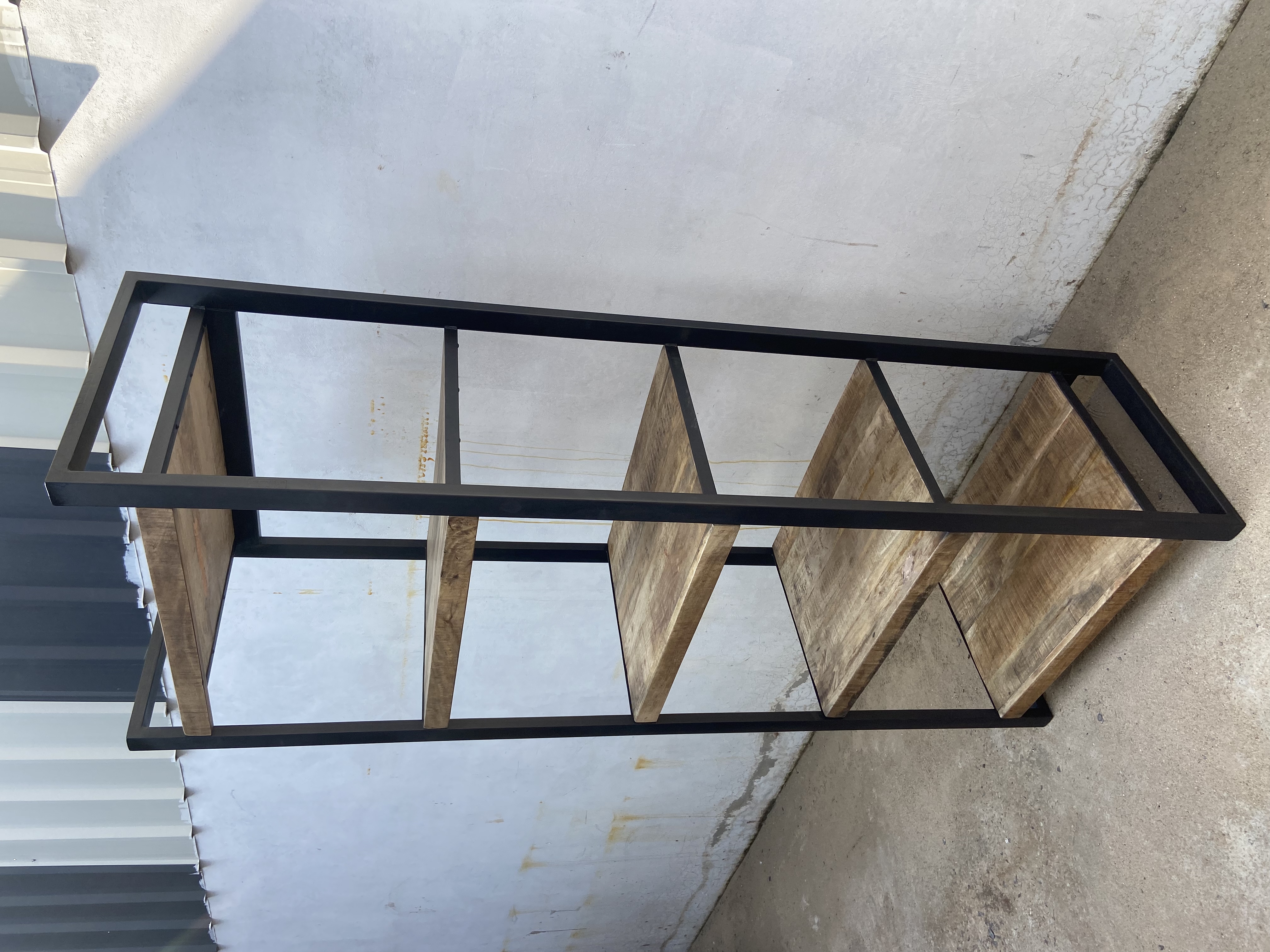 Regal Holzregal Mango Massivholz Metall Industrial Design 75 x 200