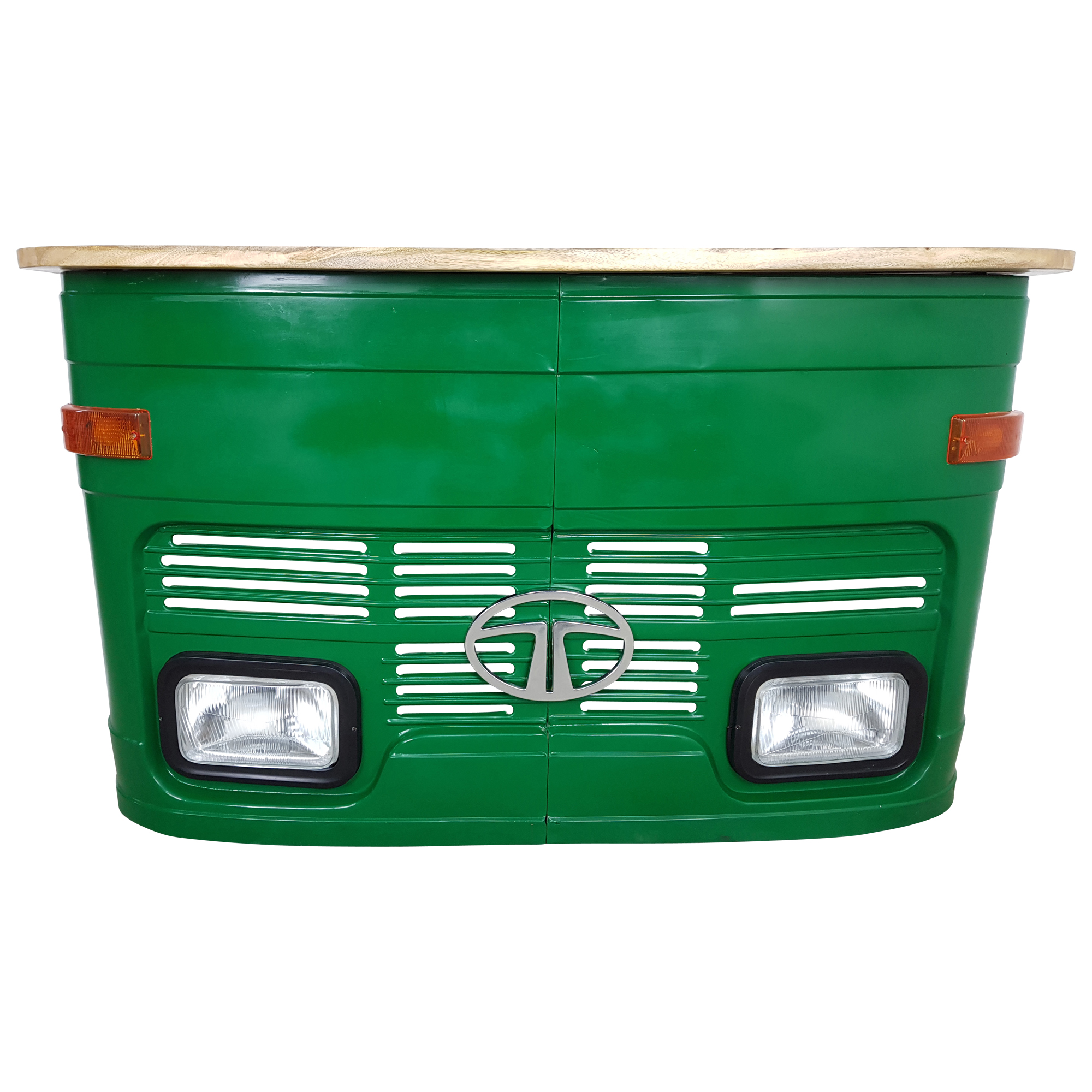 Theke Empfangstresen LKW Bar Tresen Tata klein grün Vintage Design Empfangstheke Metall Anrichte