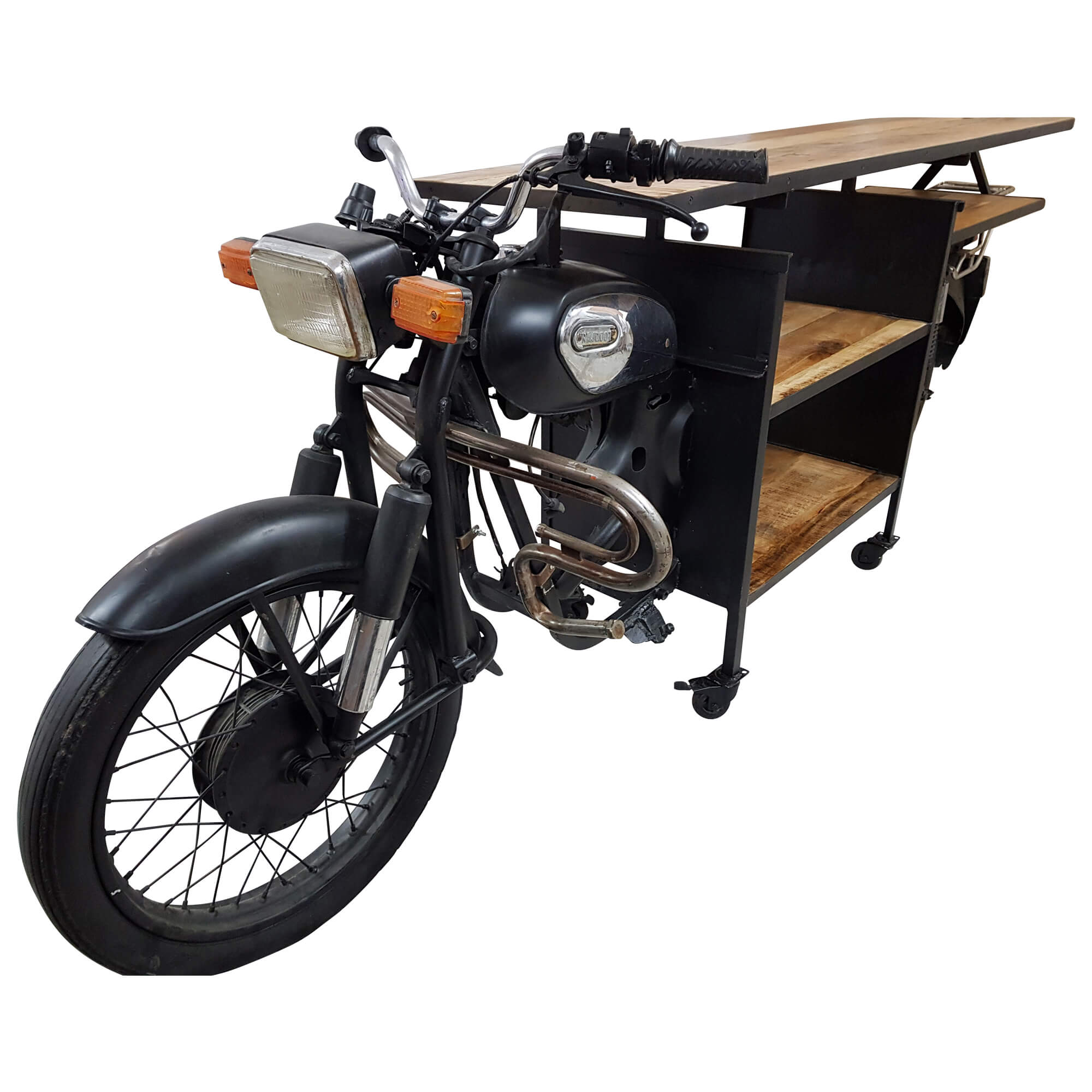 Motorrad Bartisch Tresen Regal Konsolentisch Metall Auto Möbel Vintage Unikat