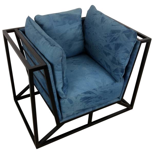Sessel Clubsessel Lounge Relaxsessel CANVA Designer Armcair Loft Industrie Jeans IT10146