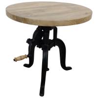 Beistelltisch Tisch Rund Ø Höhenverstellbar Mango-Holz Funktion Industrie Design Beistelltisch Tisch Rund Ø Höhenverstellbar Mango-Holz Funktion Industrie Design