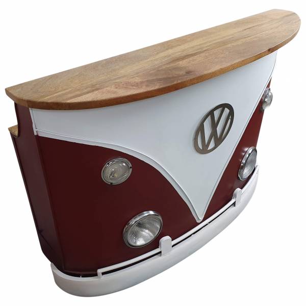 Theke Tresen Bulli Front rot weiß Empfangstresen Empfangstheke Vintage