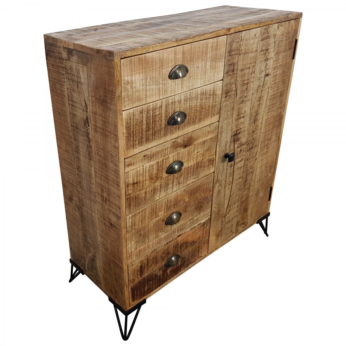 Kommode Schrank Sideboard Massiv Mangoholz Hairpin Legs Industrial Style Design Massivholz