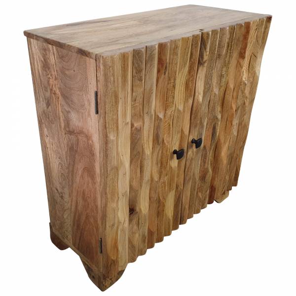 Kommode Schrank Sideboard Mango Holz geschnitzt Surprise Puzzle Natur Design