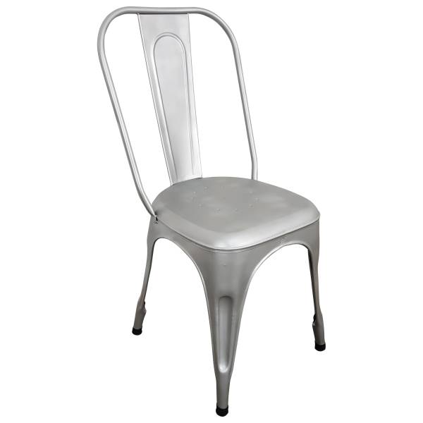Stuhl Metall Industrie Design Silber grau stapelbar Esszimmerstuhl Retro Airman IT10052