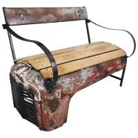 Traktor Sitzbank als 2 Sitzer Möbel Bank Sofa Design Metall Vintage use Ferguson